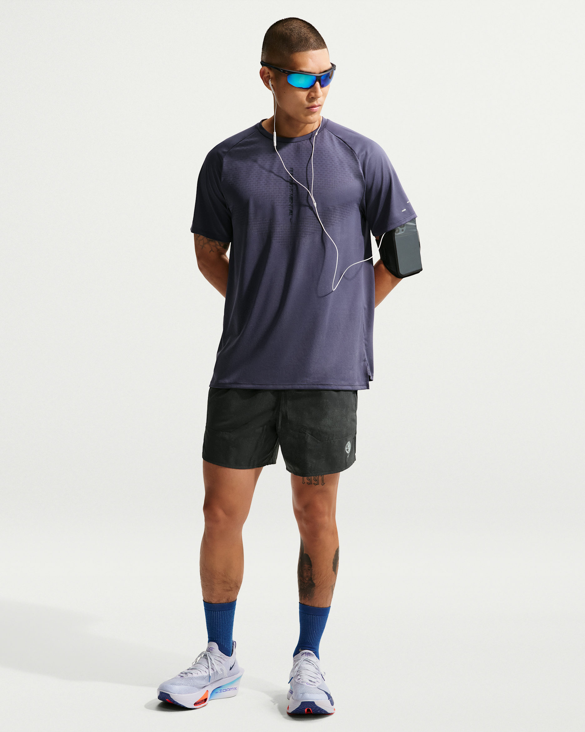 Nike Stride Men's 5" Brief-Lined Running Shorts with Reflective Accents - Off Noir