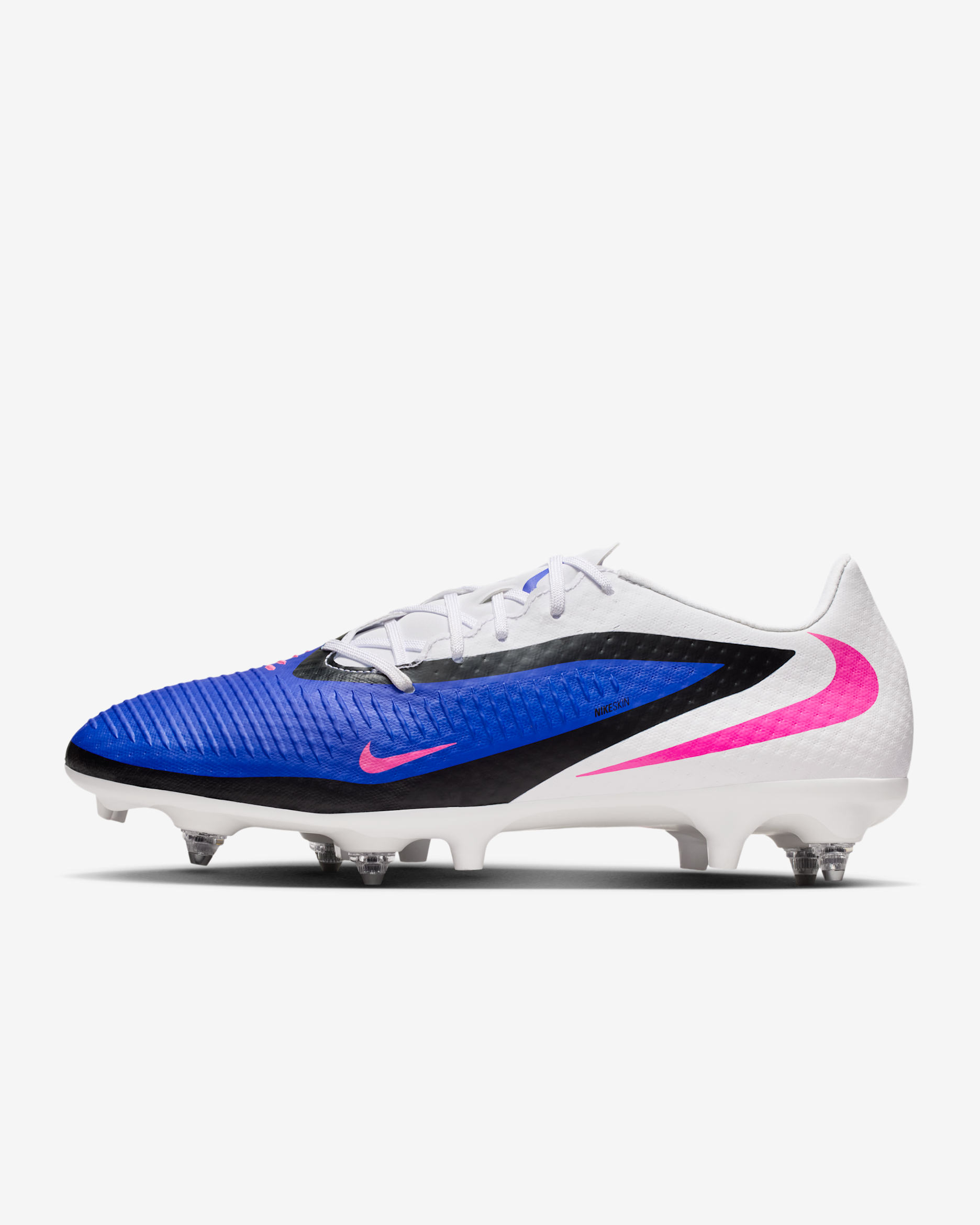 Nike Phantom 6 Low Academy Soft-Ground Football Boot - Racer Blue/White/Pink Blast