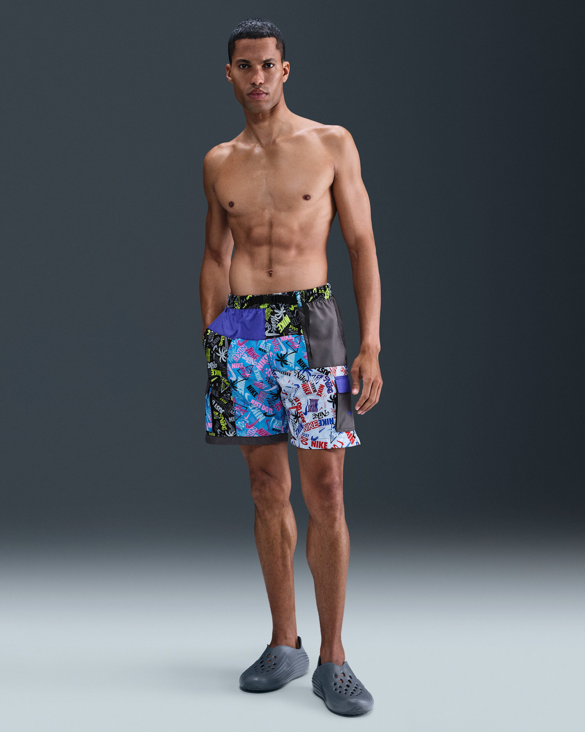 Shorts de voleibol de 18 cm para hombre Natación Nike Voyage - Negro
