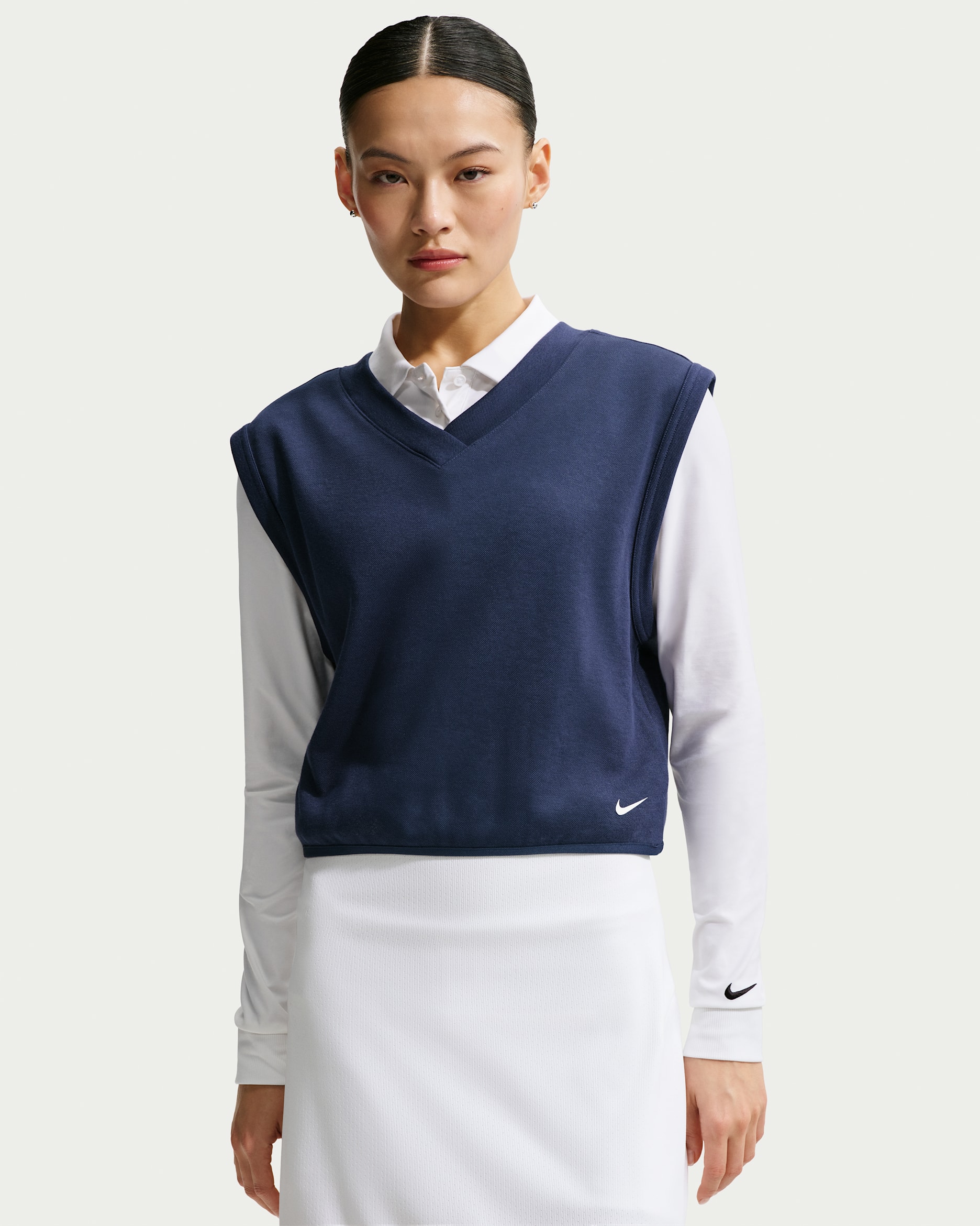 Veste sans manches de golf à col en V Nike pour femme - Midnight Navy/Sail