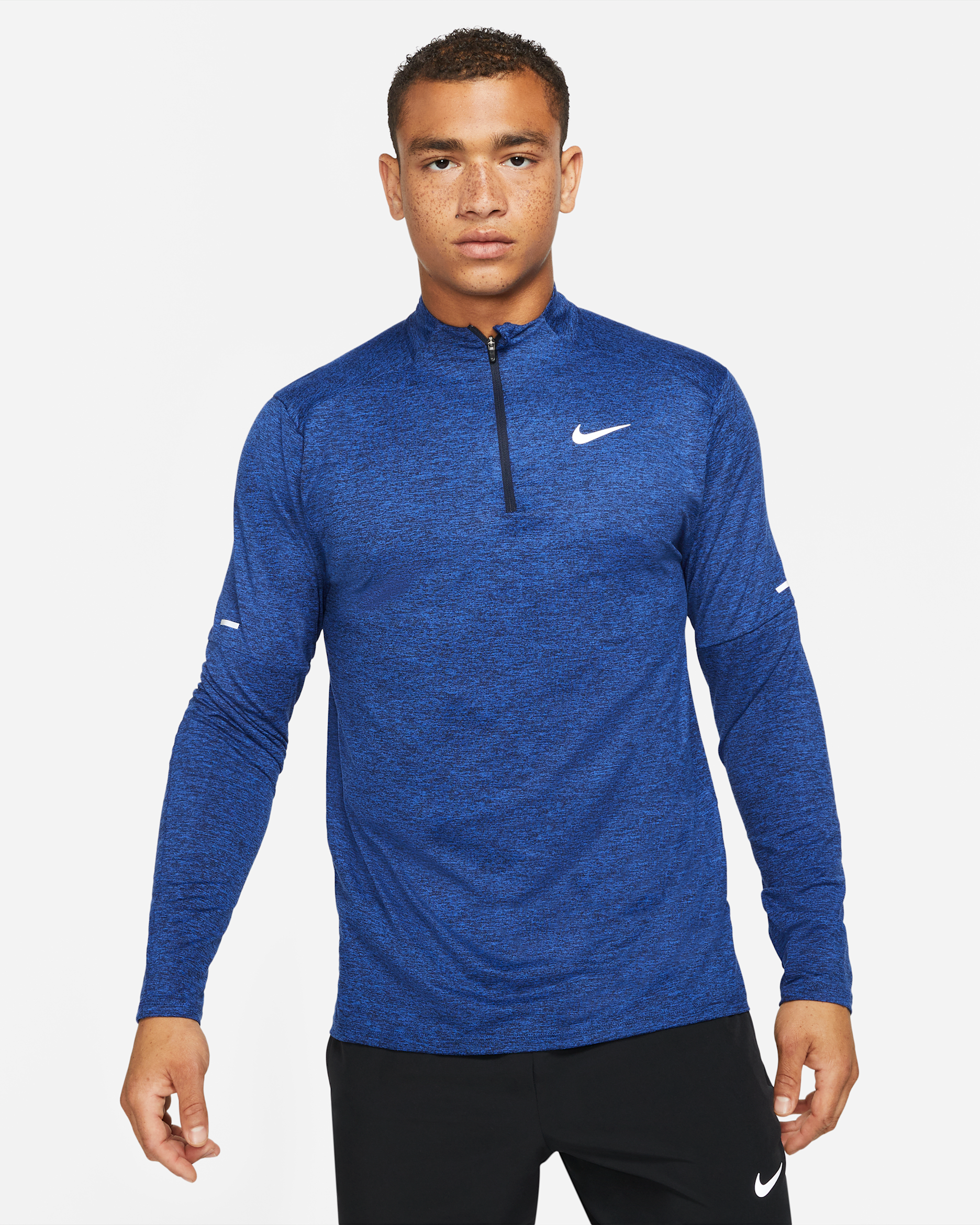 Nike Dri-FIT-Laufoberteil mit Halbreißverschluss für Herren - Obsidian/Game Royal/Heather