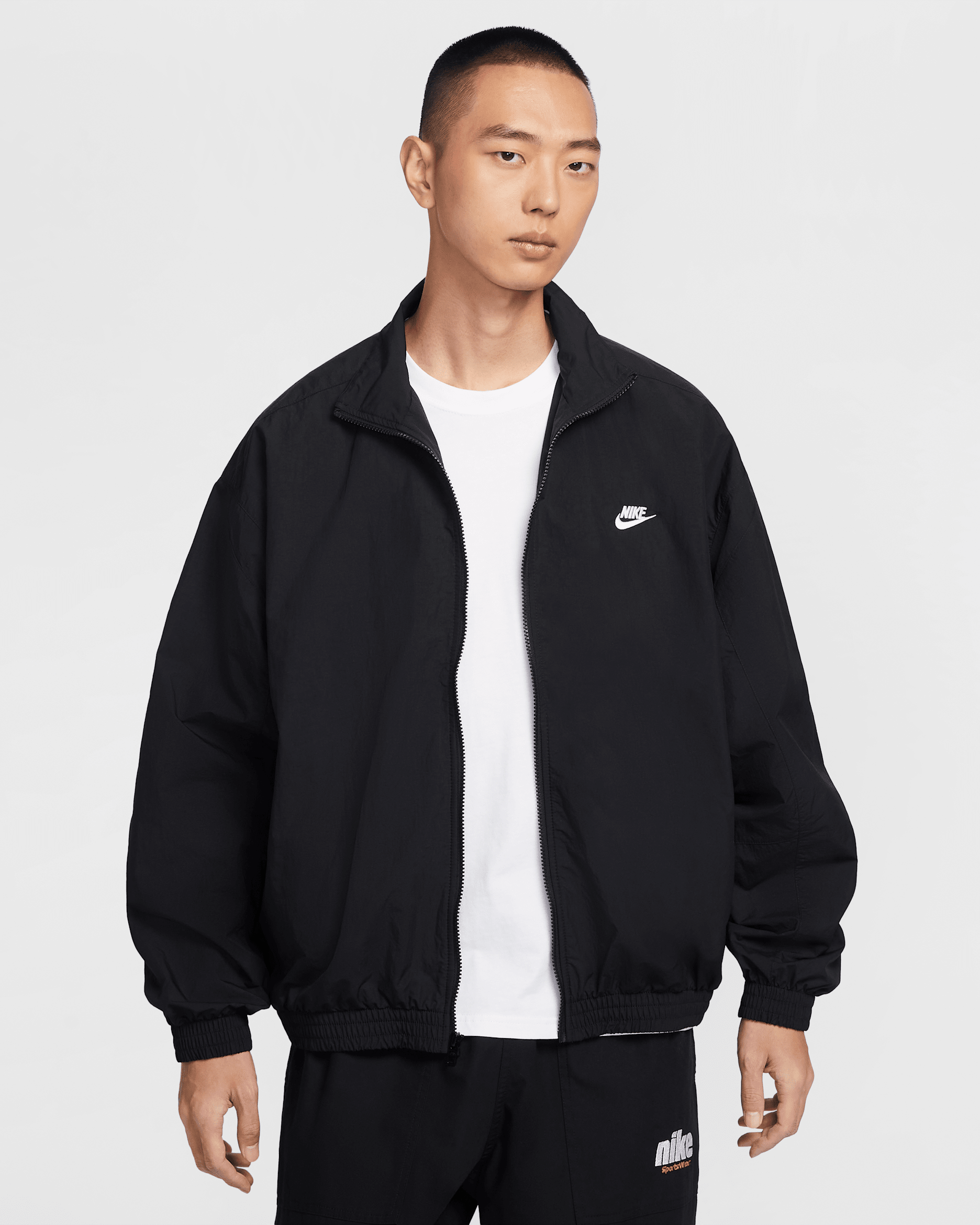 Nike Club Men's Oversized Woven Track Jacket - Black/White