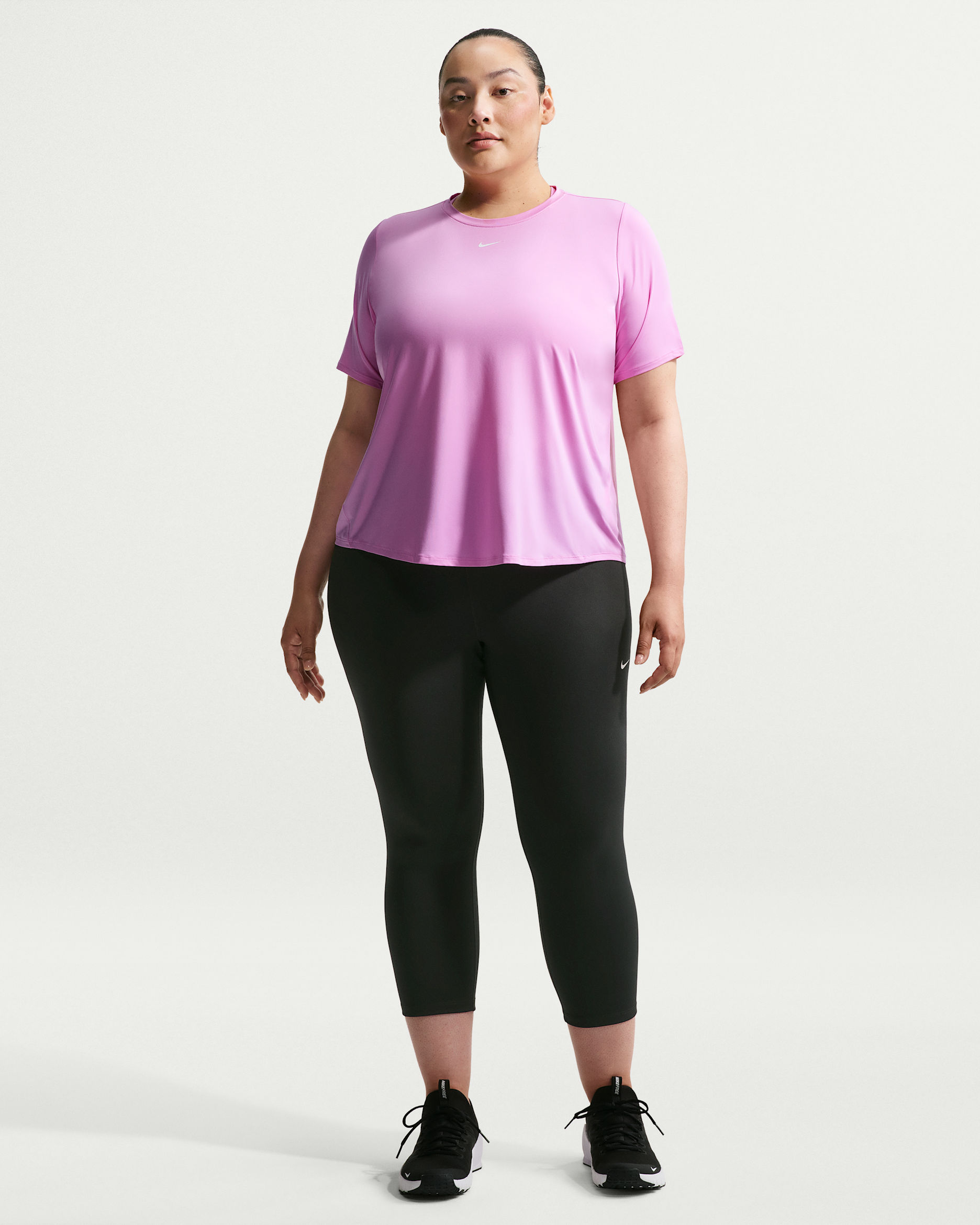 Nike One Women's High-Waisted Crop Leggings (Plus Size) - Black/White