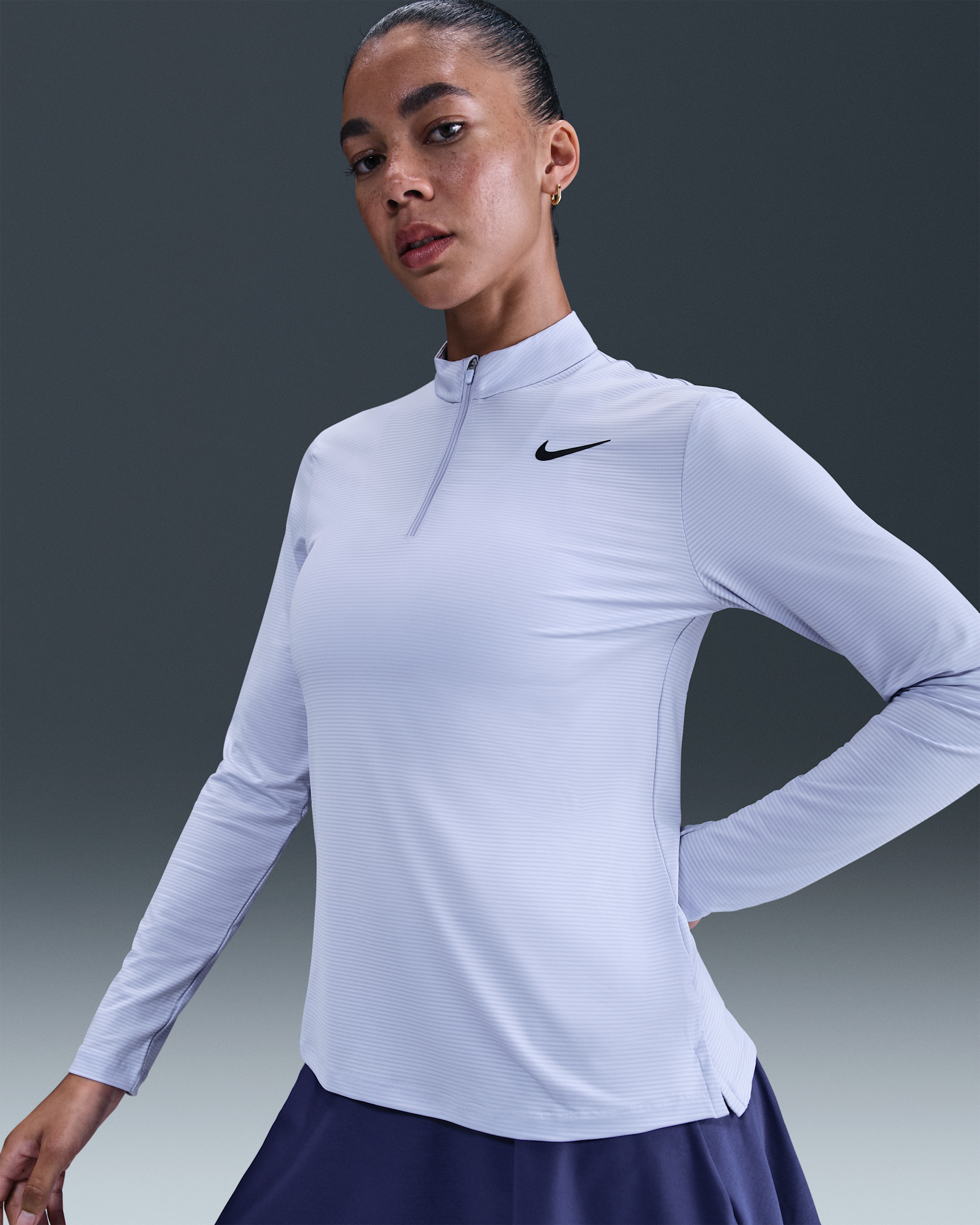 Nike Victory Women's Dri-FIT UV Protection 1/4-Zip Golf Top - Ghost/Black