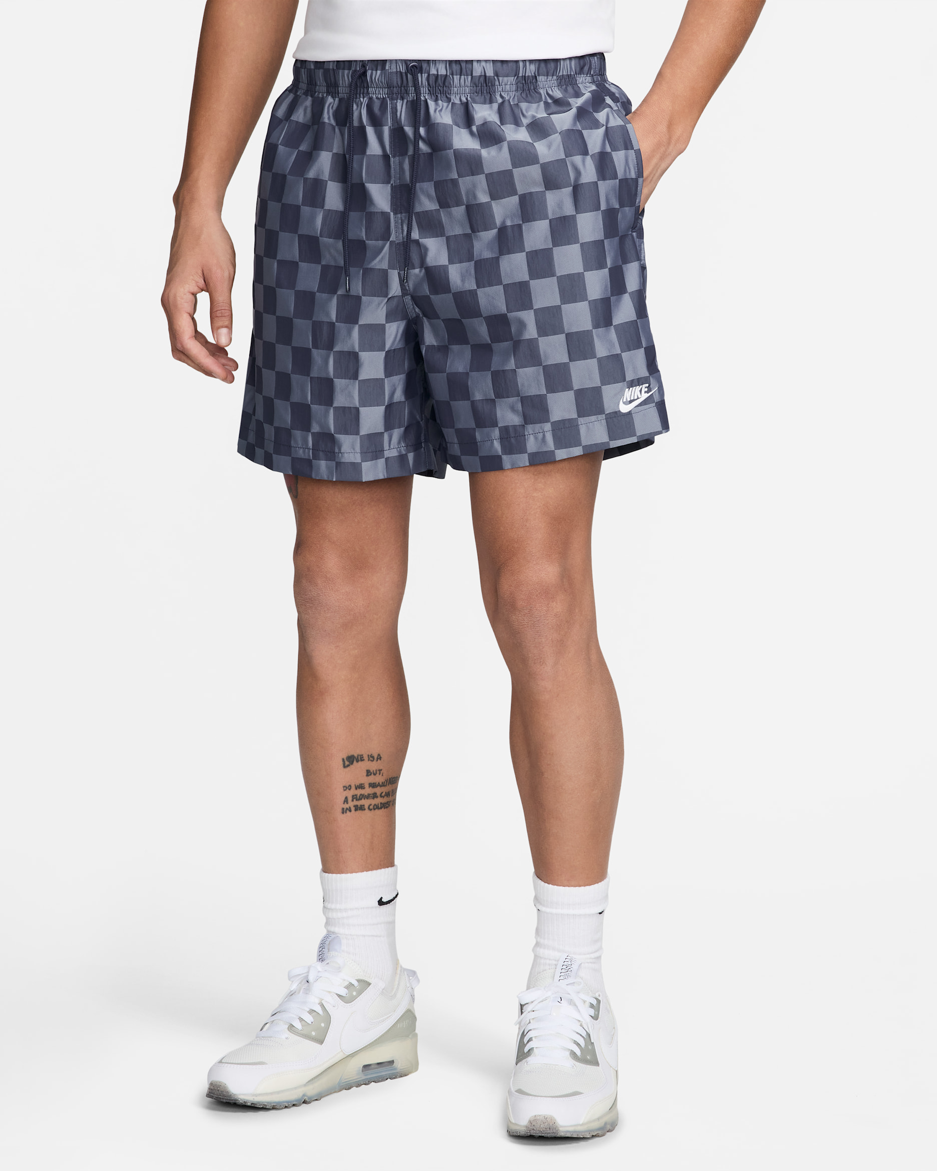 Shorts flow para hombre Nike Club - Azul marino medianoche/Blanco