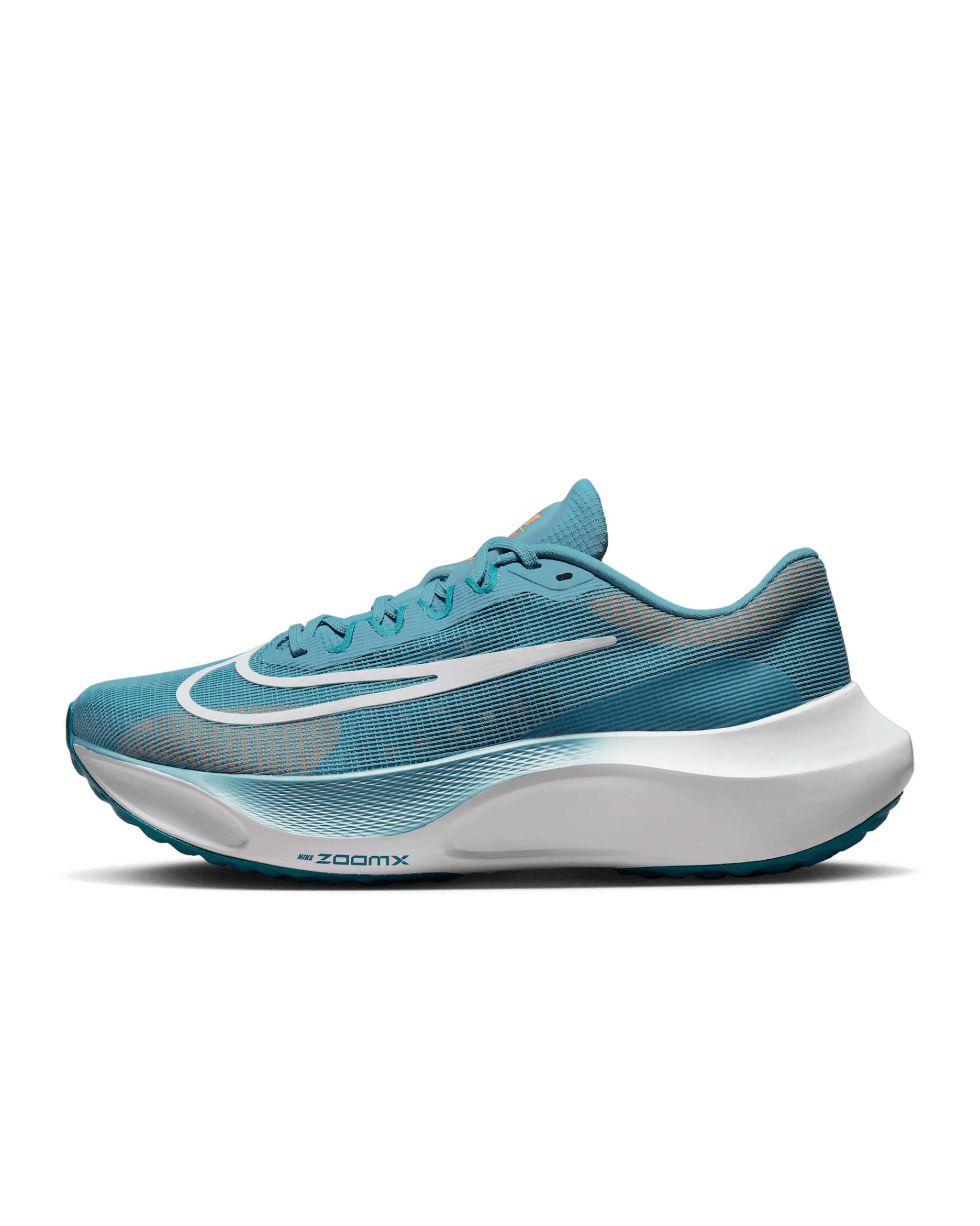 Nike Zoom Fly 5 Men's Road Running Shoes - Cerulean/Bright Spruce/Peach Cream/White
