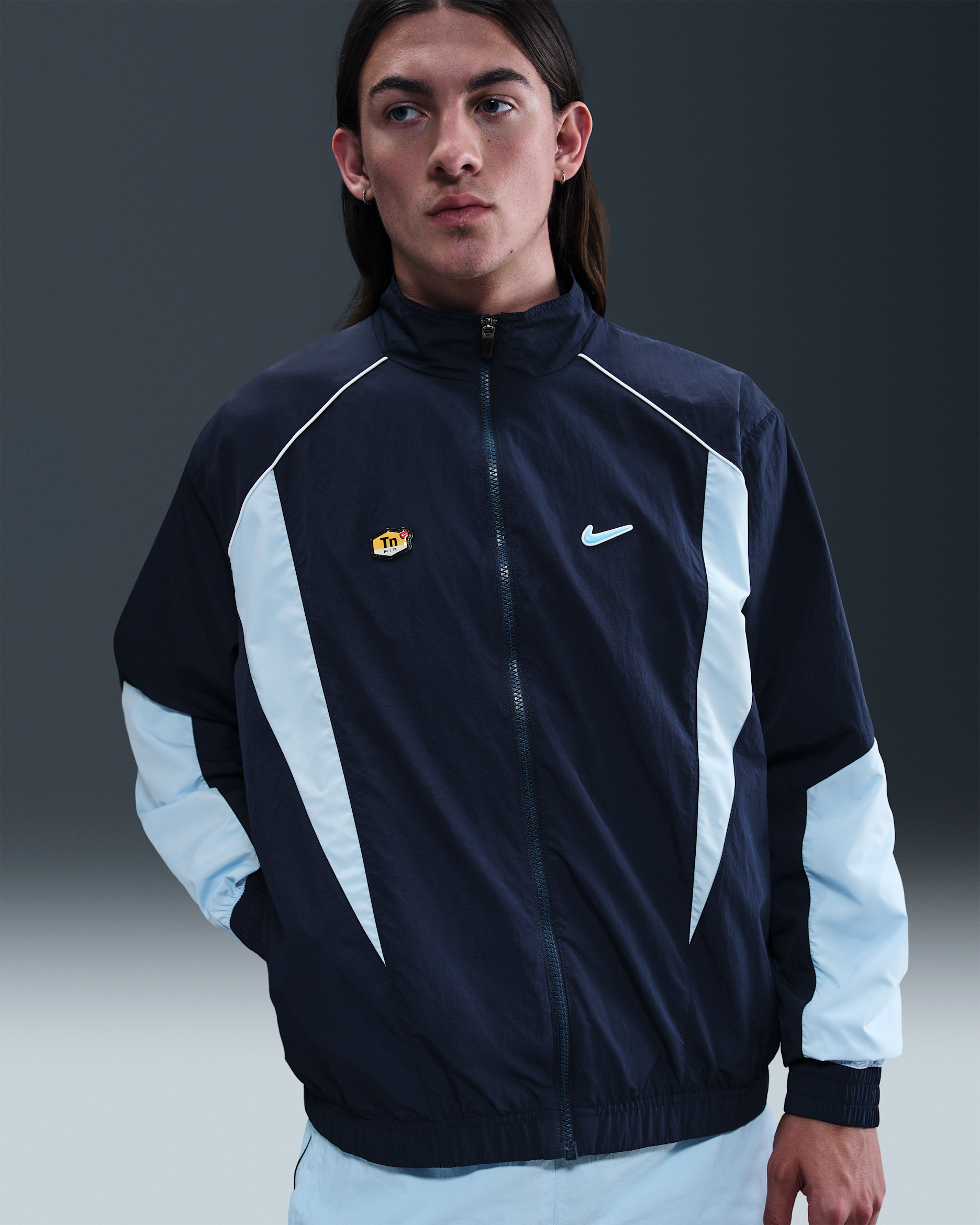 Nike Sportswear Men's Woven Track Jacket - Obsidian/Celestine Blue/Blue Chill