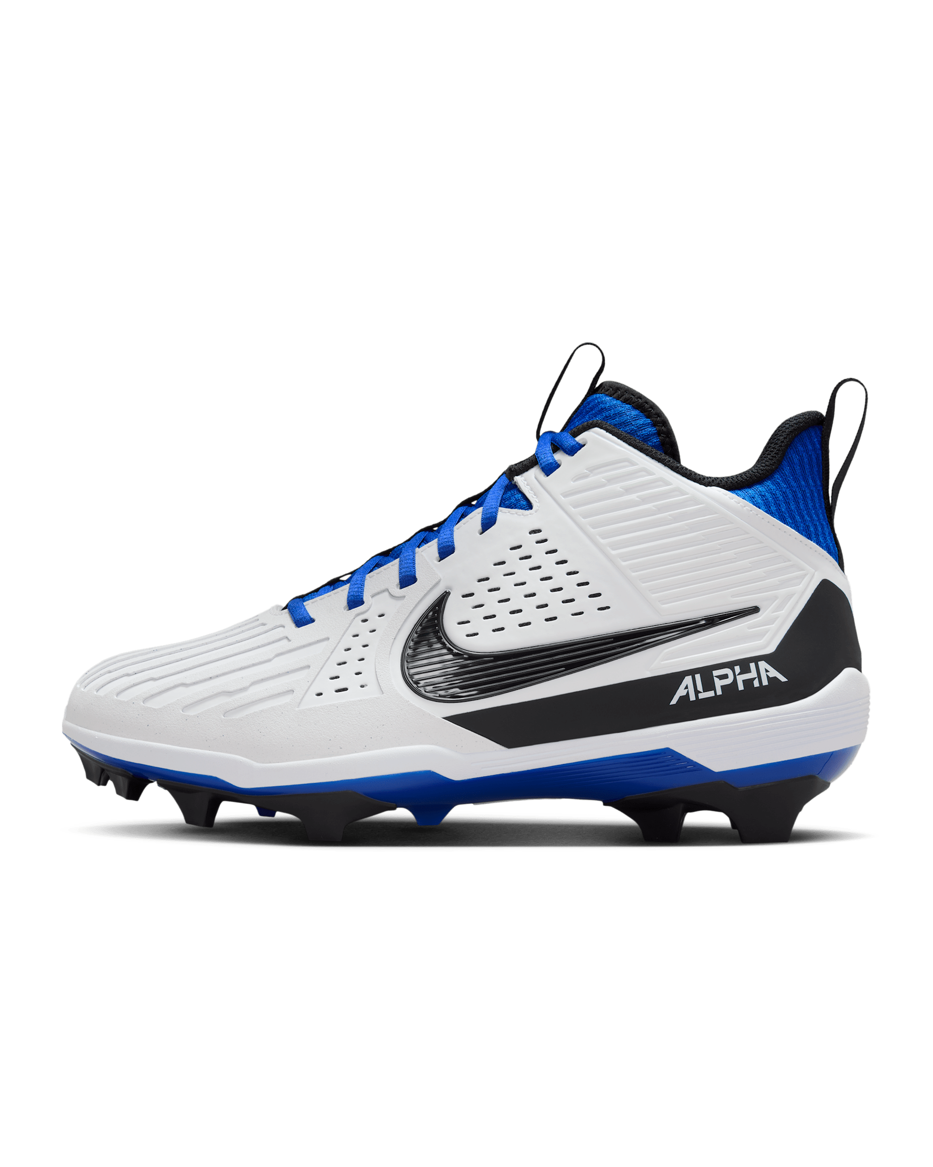 Nike Alpha Menace Strong Men's Football Cleats - White/Hyper Royal/Dark Smoke Grey/Black