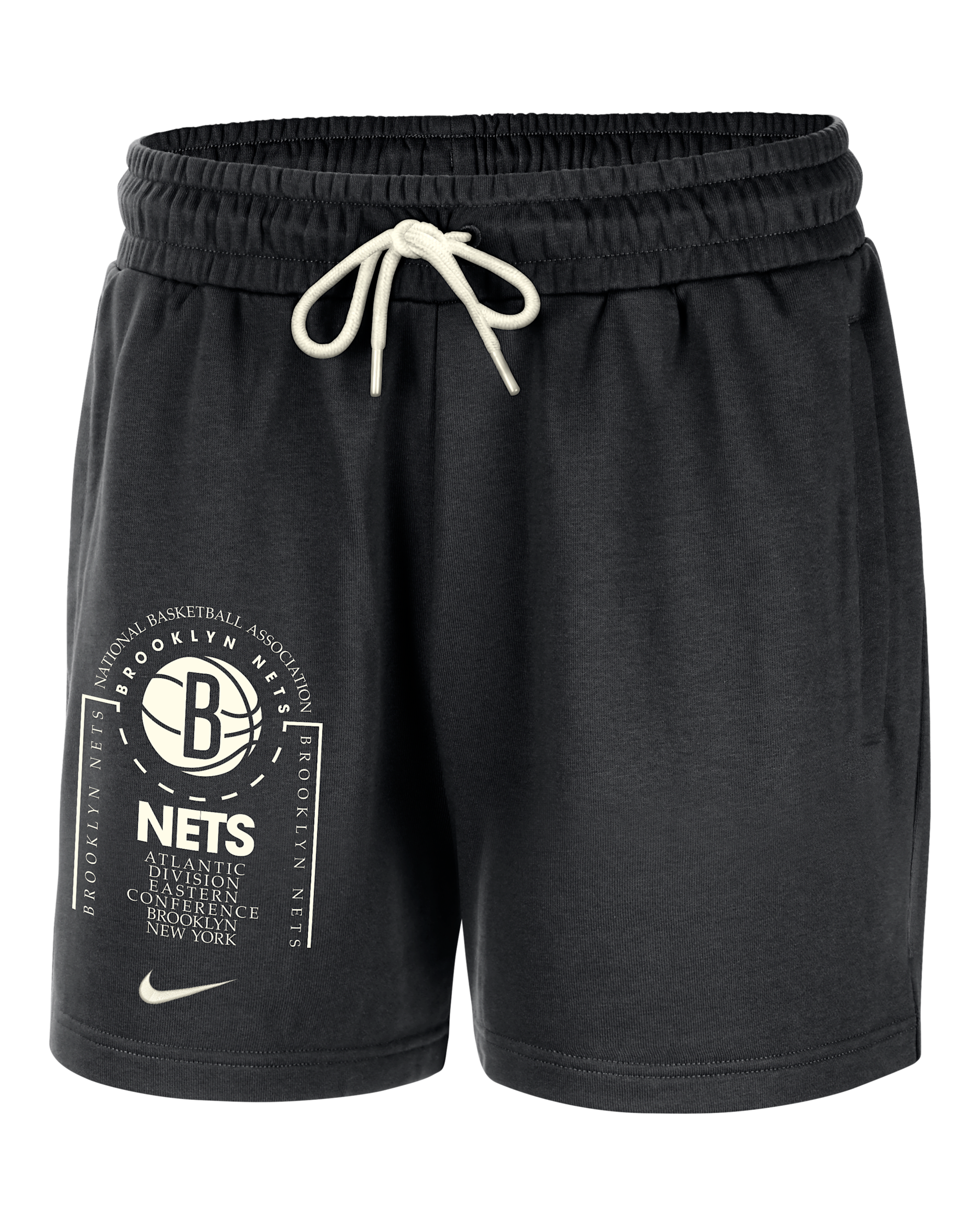 Brooklyn Nets Club Courtside Nike NBA Fleece-Shorts (Herren) - Schwarz/Sail