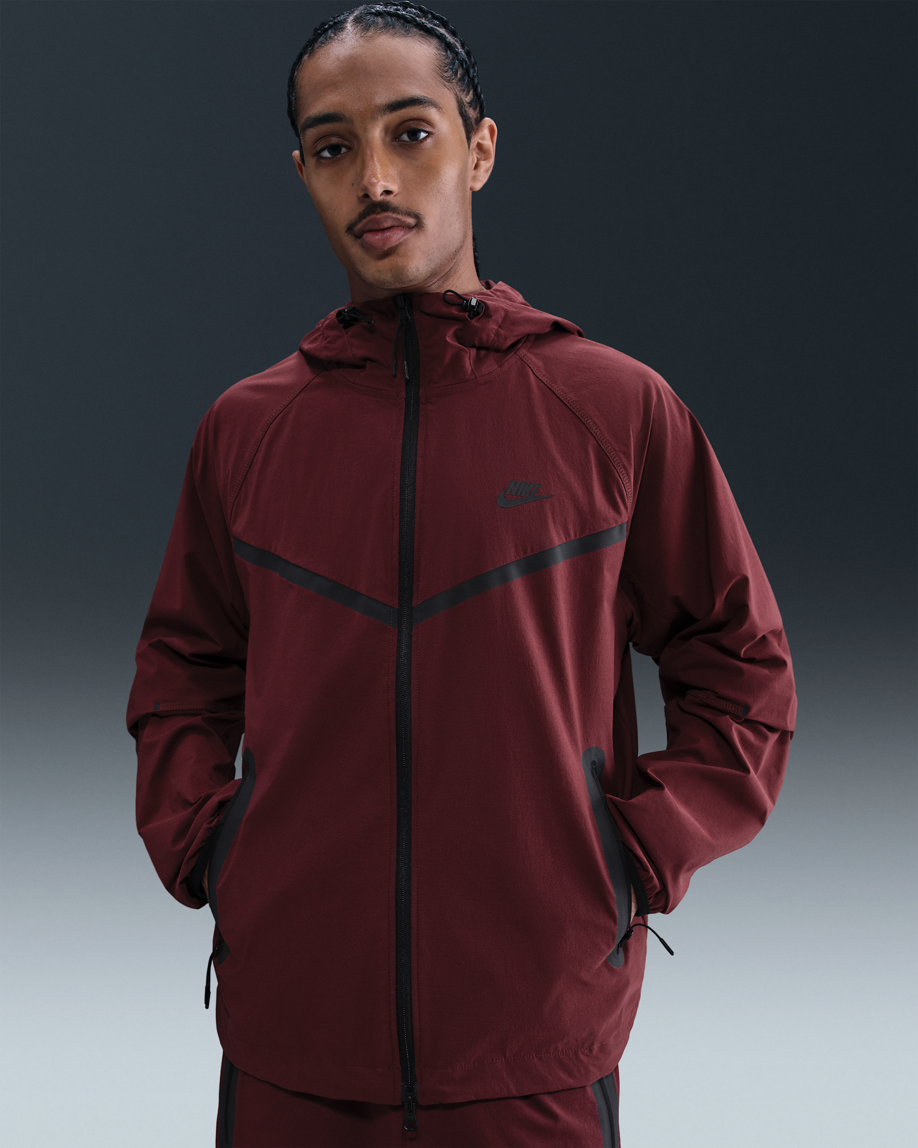 Ανδρικό υφαντό τζάκετ Nike Tech - Dark Team Red/Dark Team Red/Μαύρο