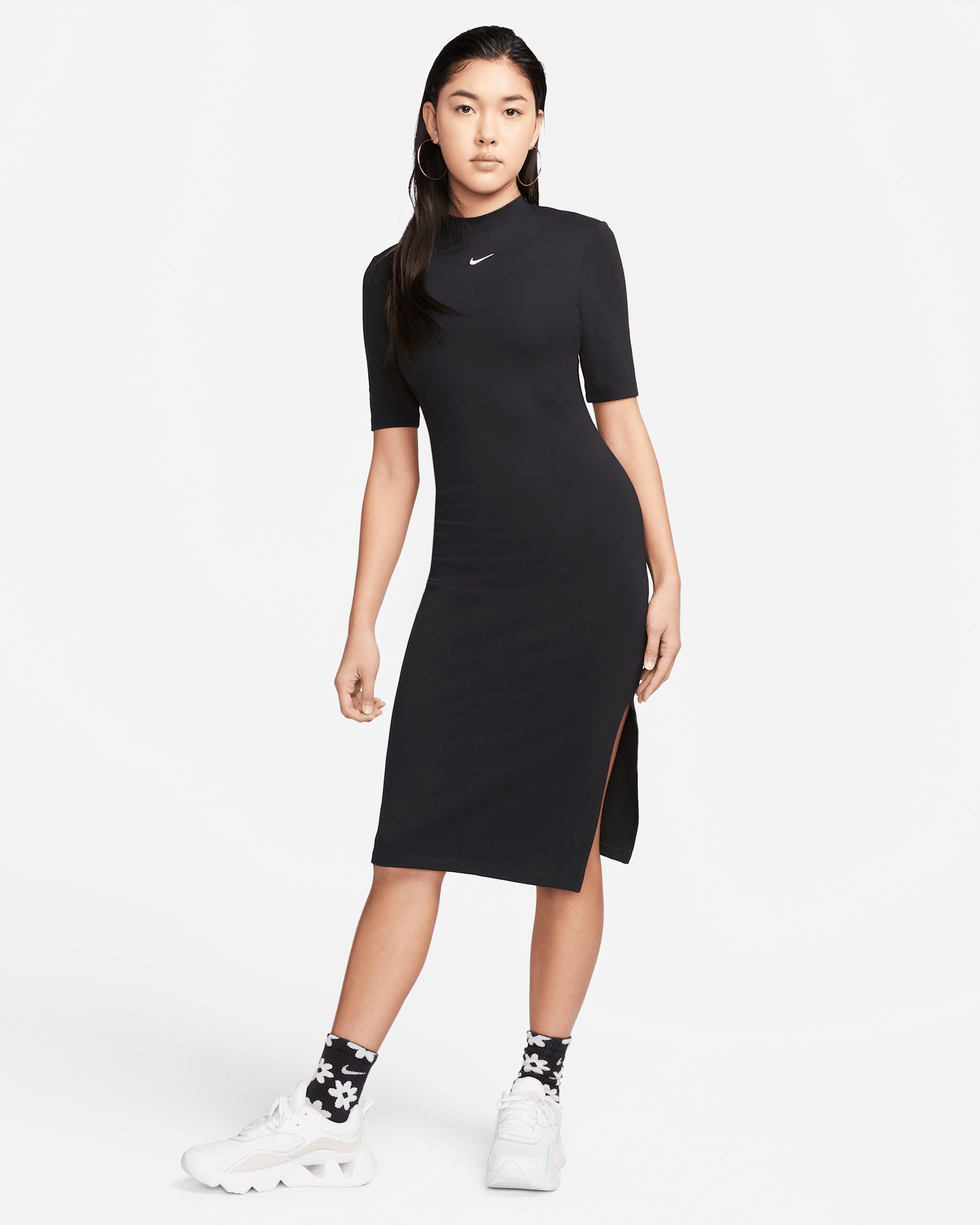 Nike Sportswear Essential Women's Midi Dress - Black/White