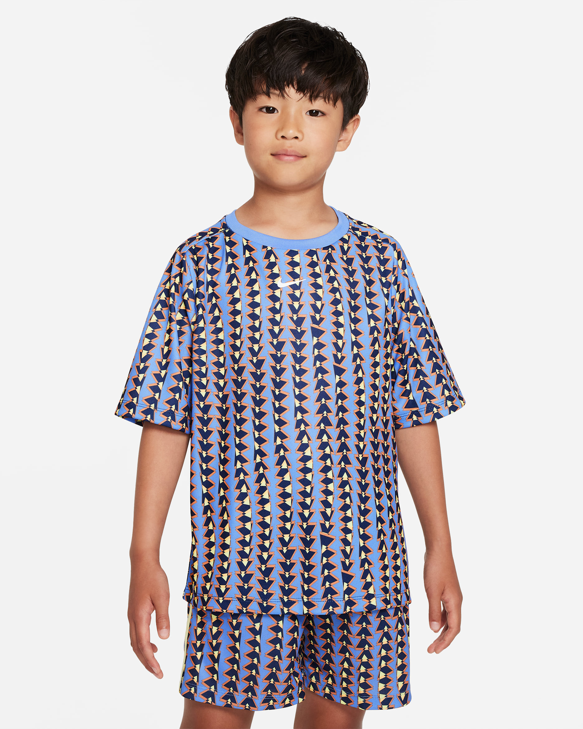 Nike Dri-FIT Multi+ Older Kids' Short-Sleeve Training Top - Polar/Polar/White