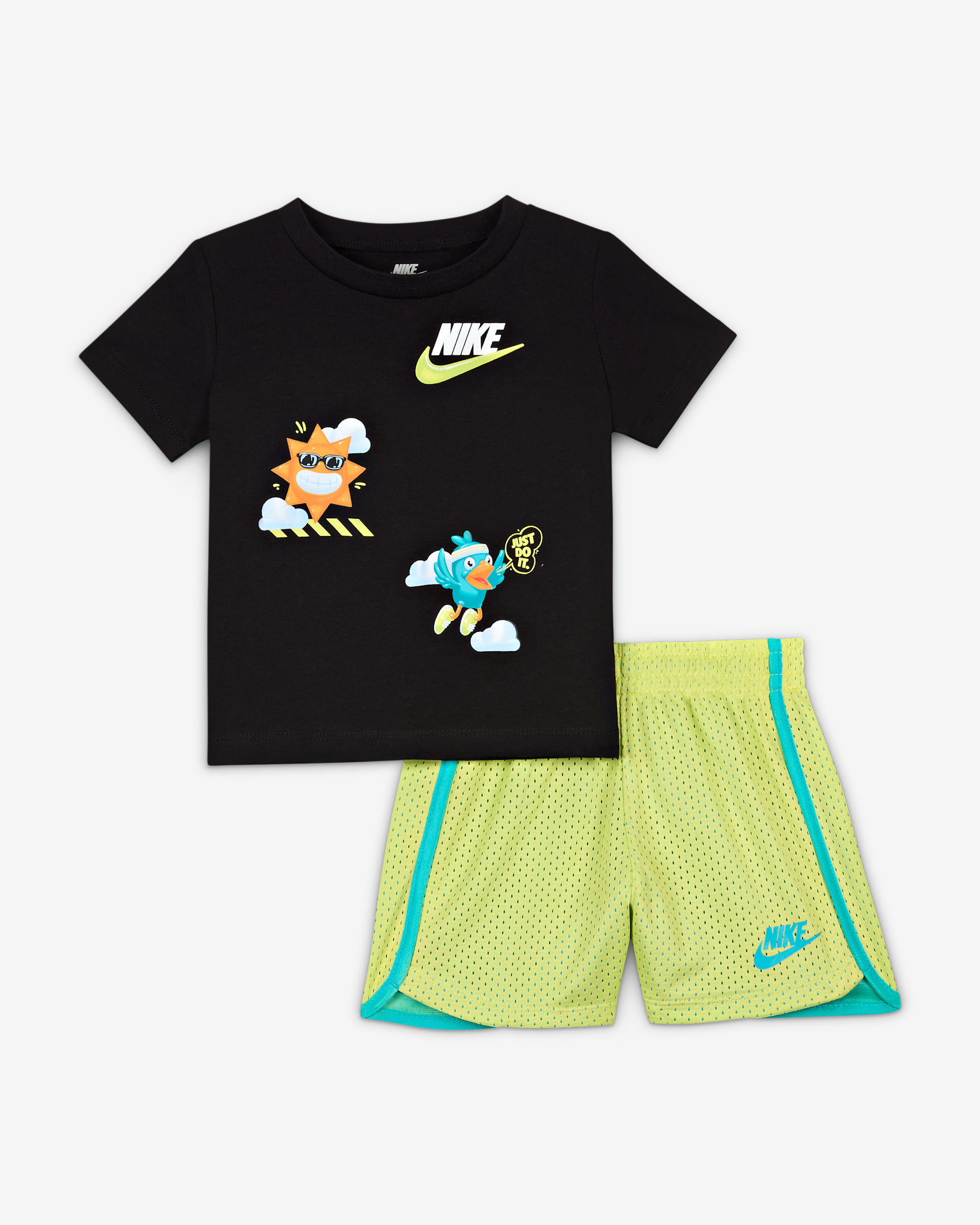 Nike Dri-FIT Just Believe Baby (12-24M) 2-Piece Shorts Set - Limelight