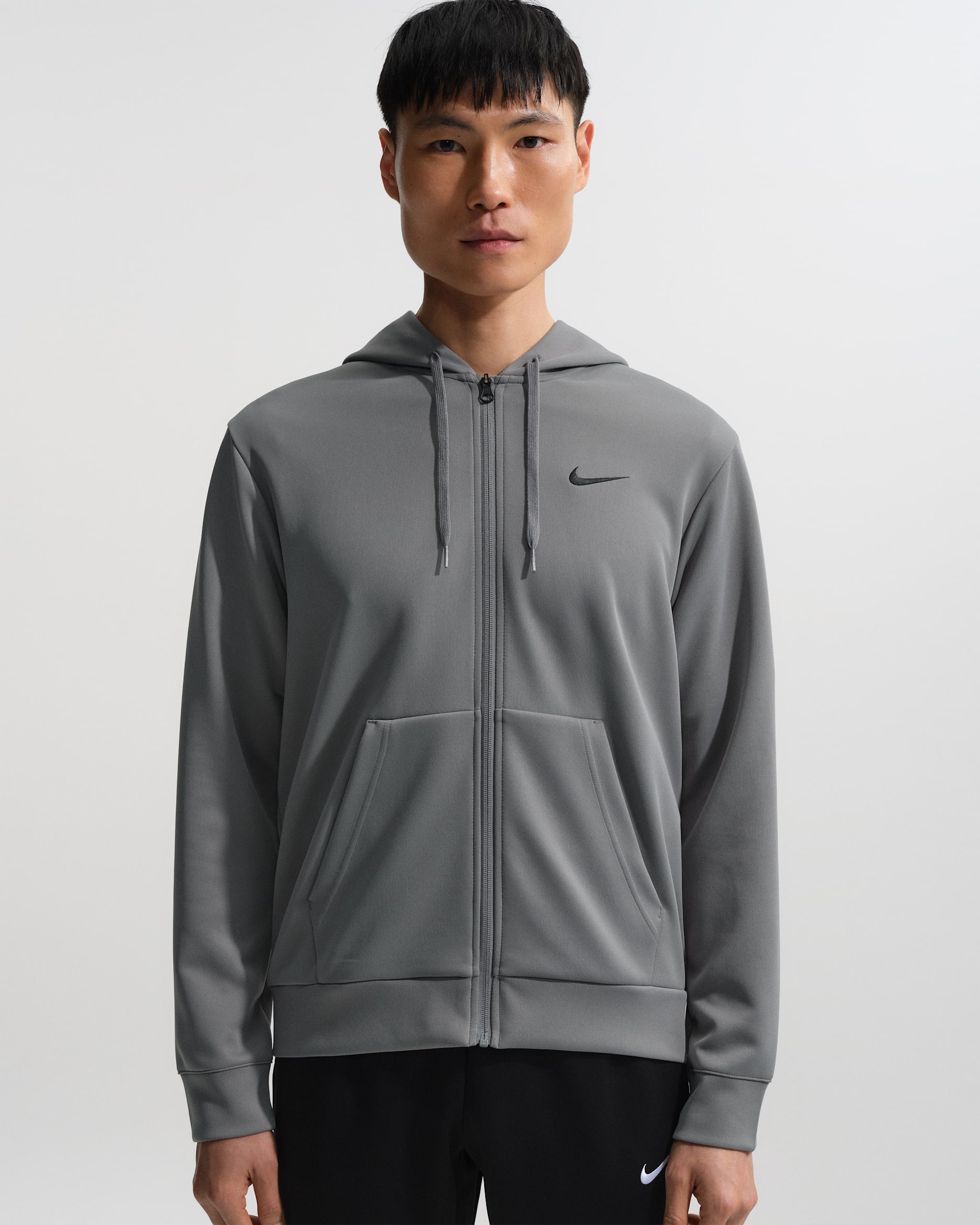 ナイキ ハイバース メンズ Dri-FIT UV フリース フルジップ パーカー - スモークグレー/スモークグレー/ブラック