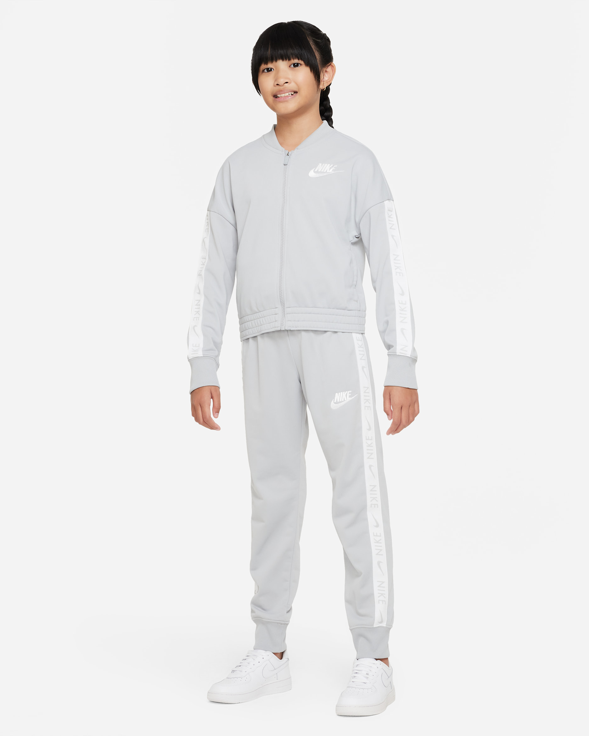 Conjunto de entrenamiento para niños talla grande Nike Sportswear - Gris humo claro/Blanco/Blanco