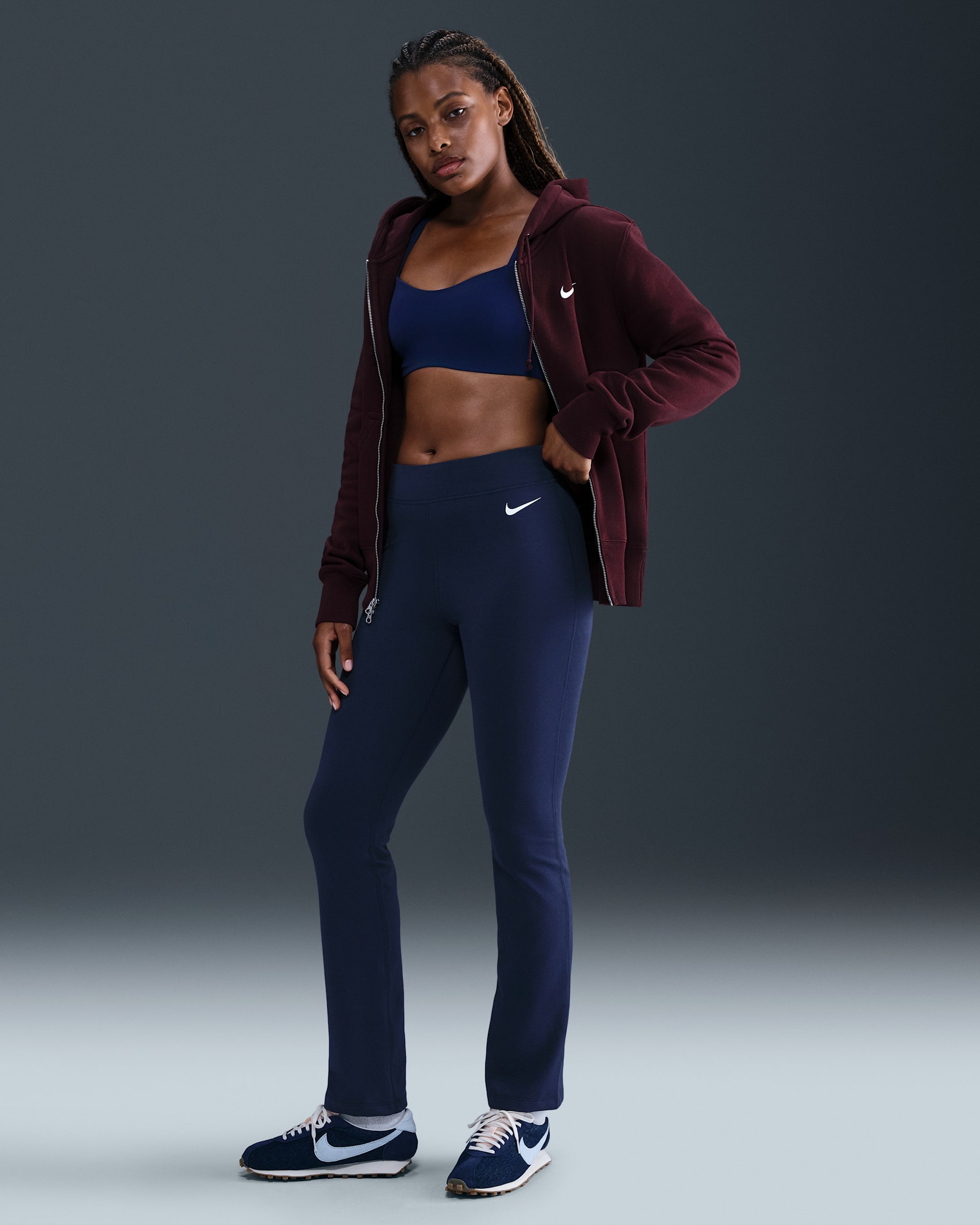 Nike Sportswear Classic Women's High-Waisted Bootcut Pants - Midnight Navy/Sail