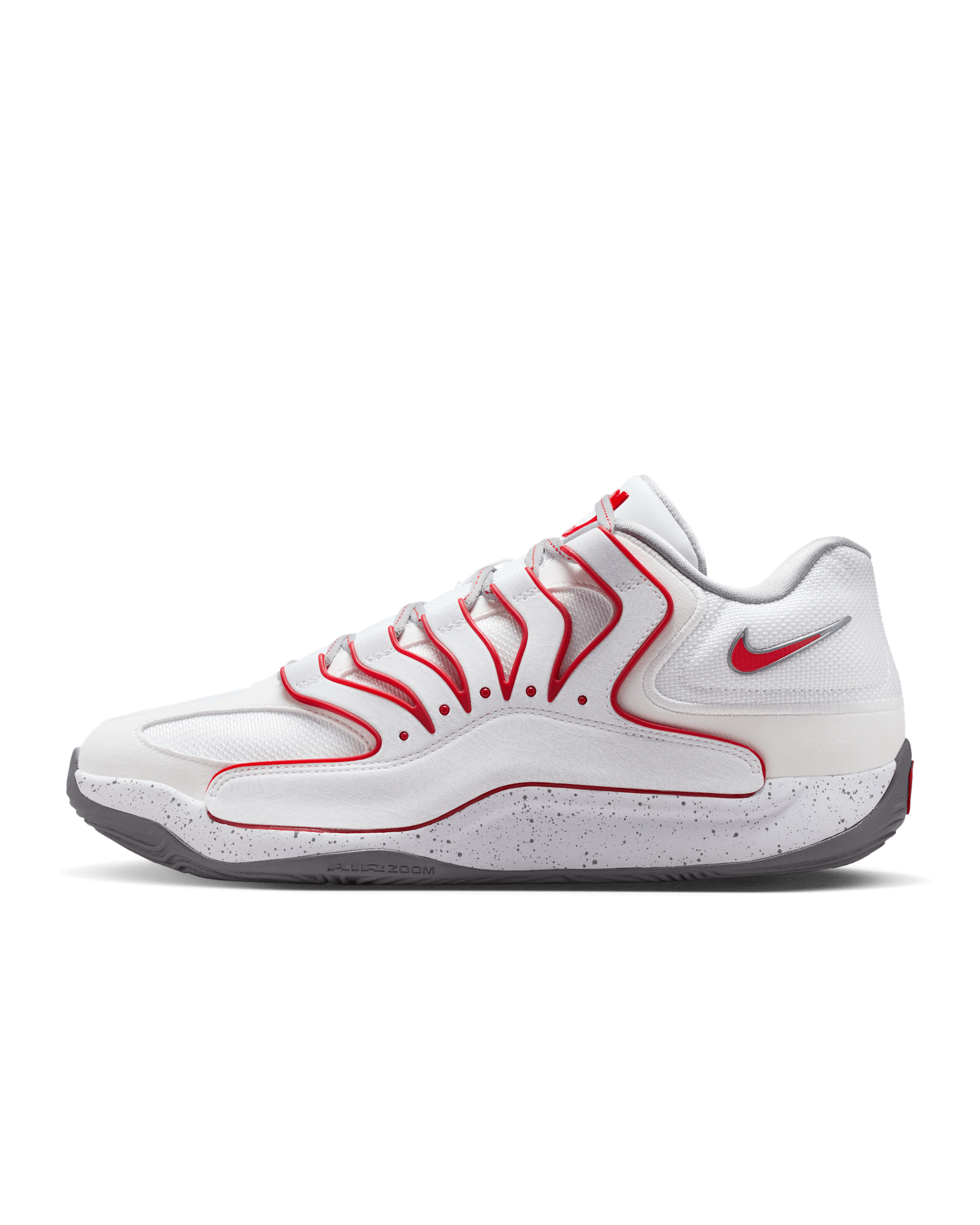 Tenis de básquetbol KD18 "Wayne" - Blanco/Gris humo claro/Gris humo/Rojo universitario
