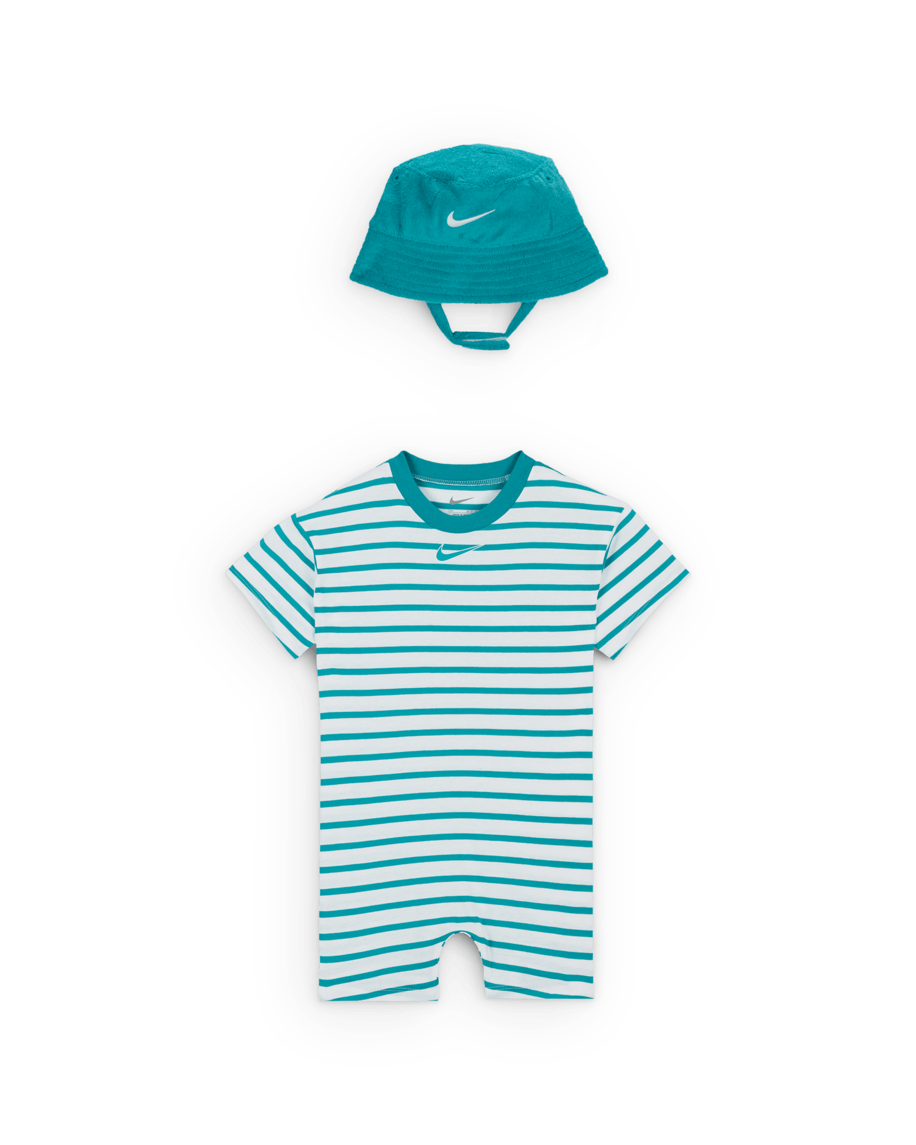 Nike Baby (12-24M) Short Sleeve Romper with Bucket Hat - Dusty Cactus