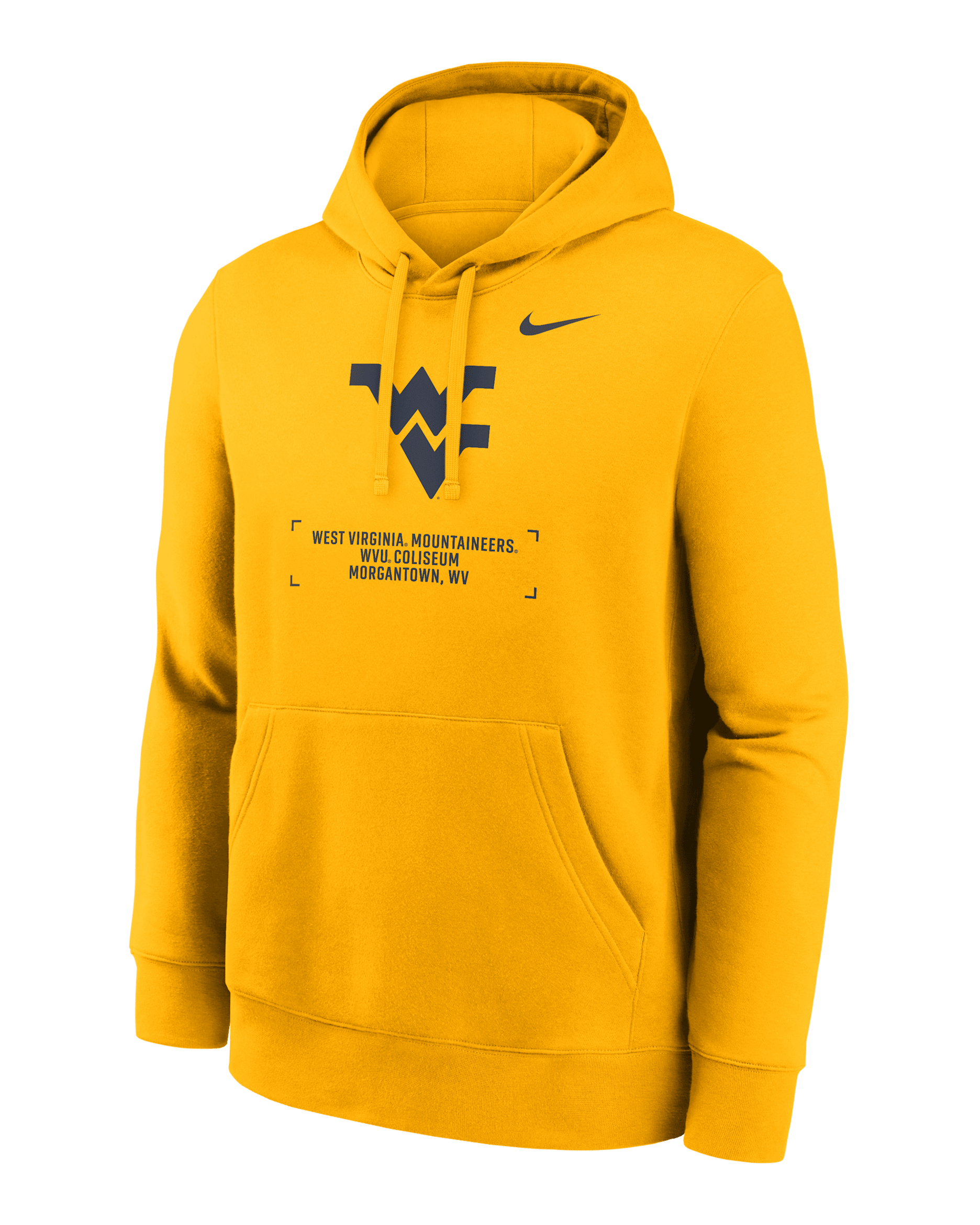 West Virginia Club Basketball 2-Hit Men's Nike College Pullover Hoodie - Gold