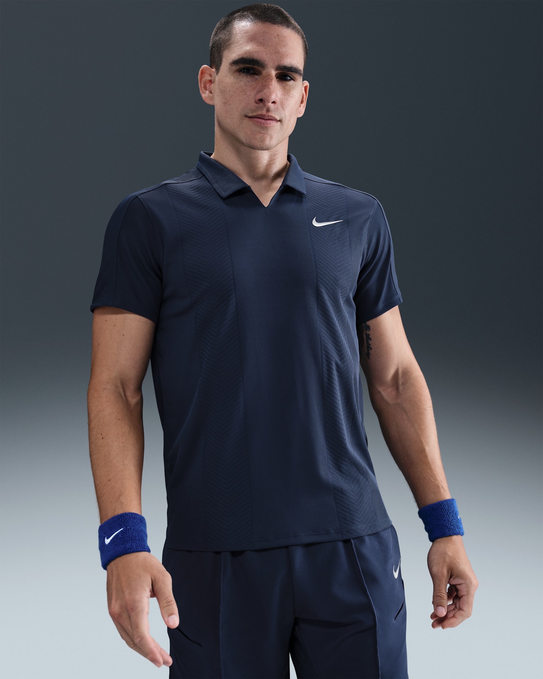 NikeCourt Slam Men's Dri-FIT ADV Tennis Polo - Midnight Navy/Midnight Navy