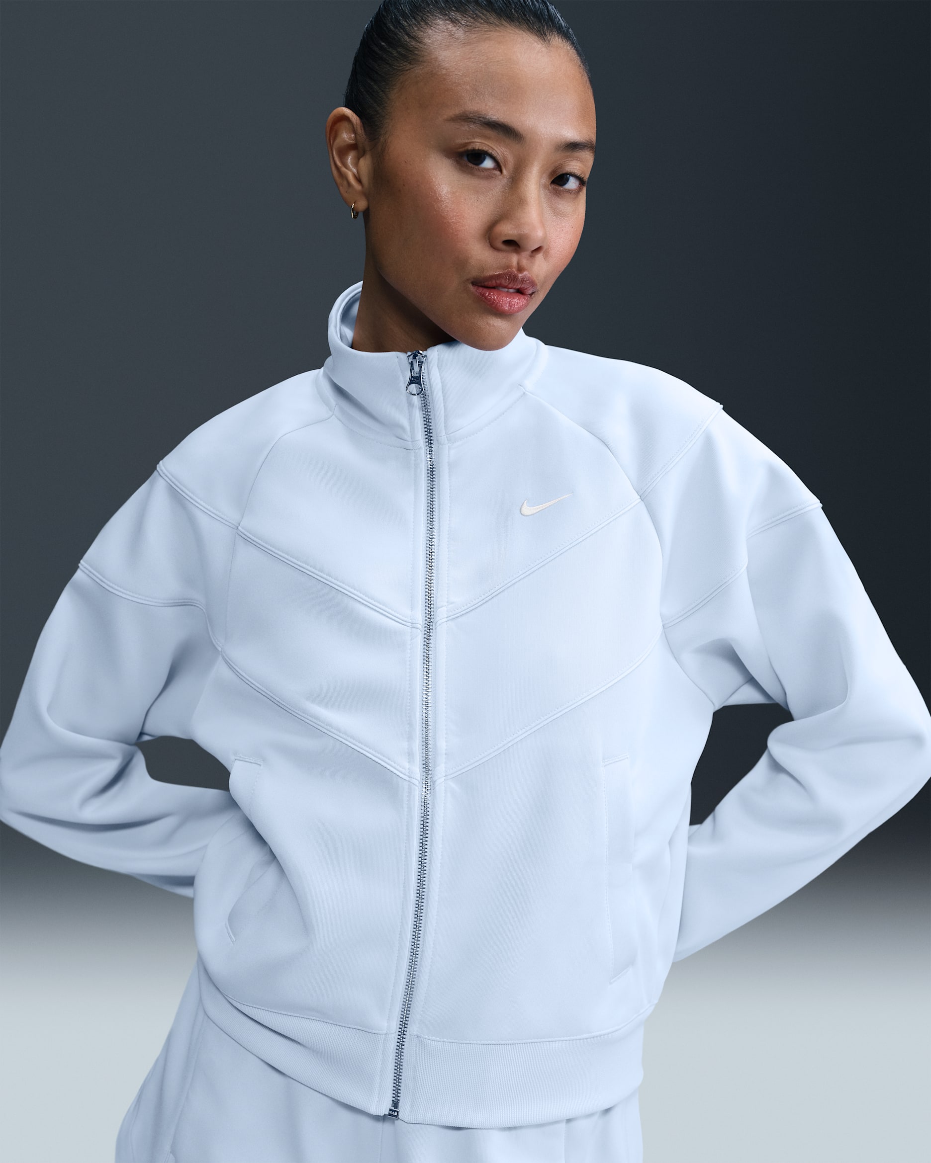 ナイキ スポーツウェア ウィンドランナー ウィメンズ ニット ジャケット - ブルーティント/ホワイト