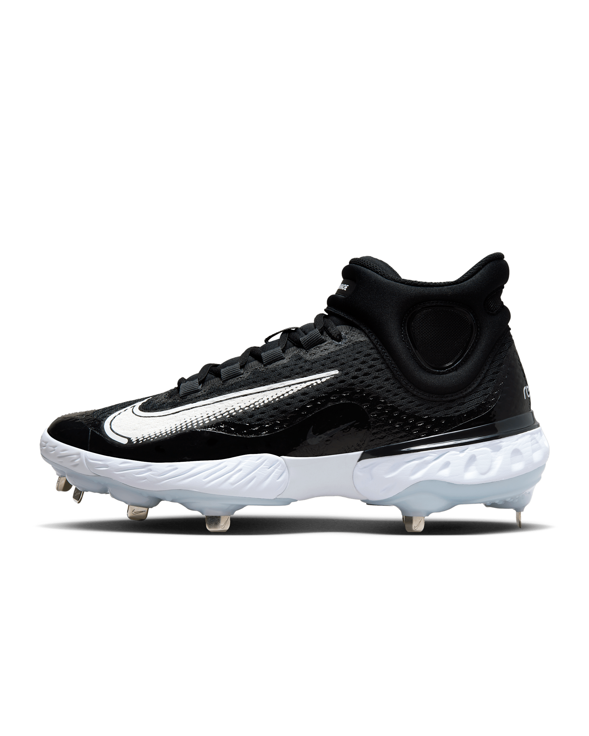 Tenis de béisbol para hombre Nike Alpha Huarache Elite 4 Mid - Negro/Tinte azul/Platino puro/Blanco