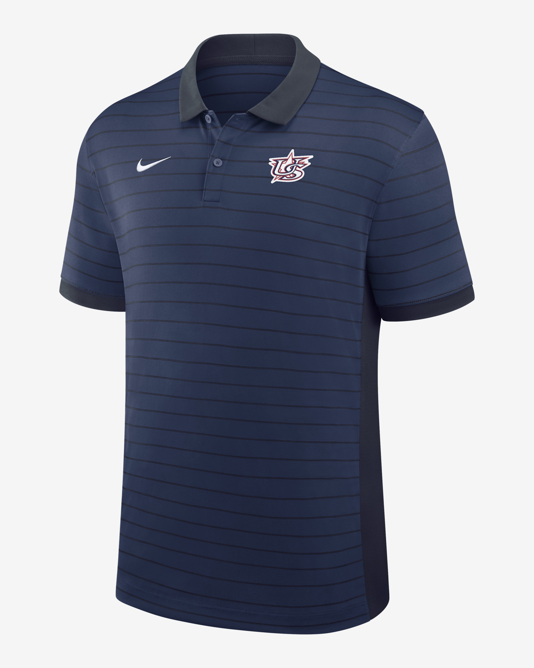 USA Baseball 2026 World Baseball Classic Striped Victory Men's Nike Dri-FIT Polo - Navy