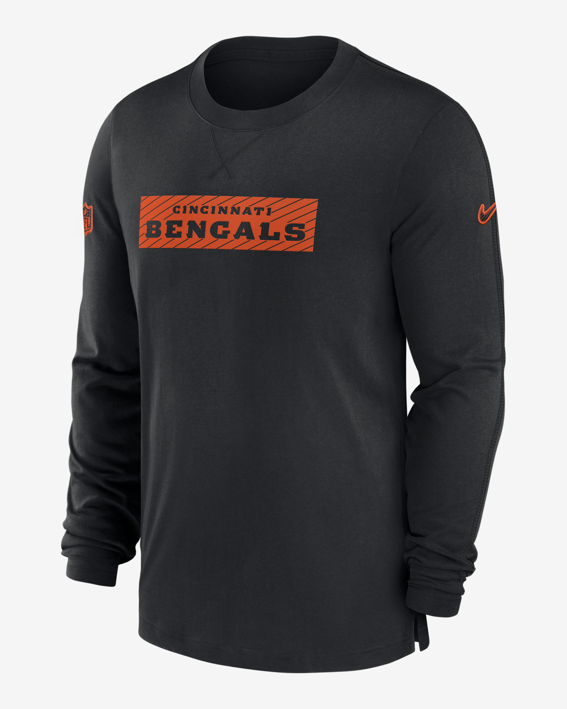 Cincinnati Bengals Sideline Player Team Issue Men’s Nike Dri-FIT Long-Sleeve Top - Black