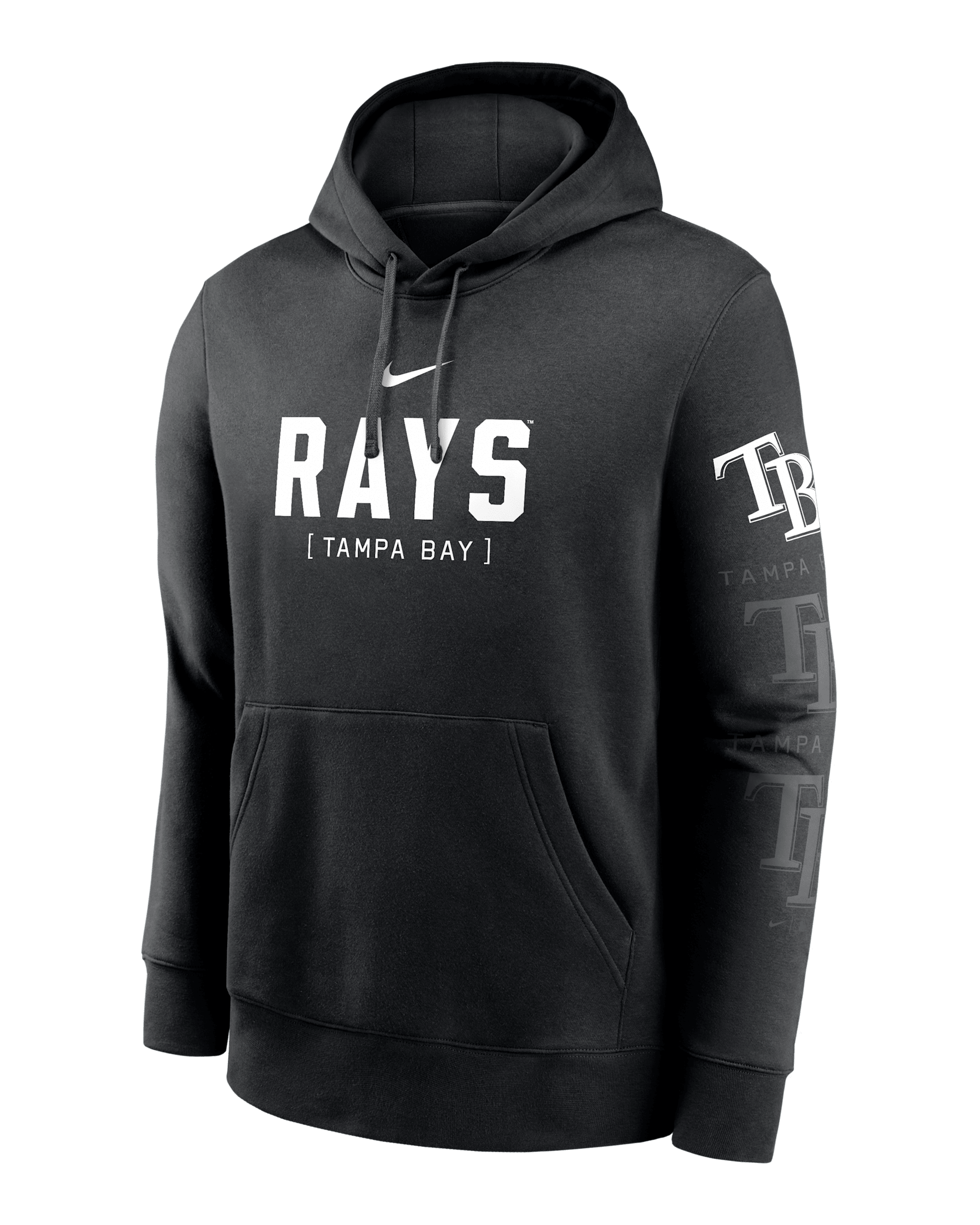 Tampa Bay Rays Fashion Club Men's Nike MLB Pullover Hoodie - Black