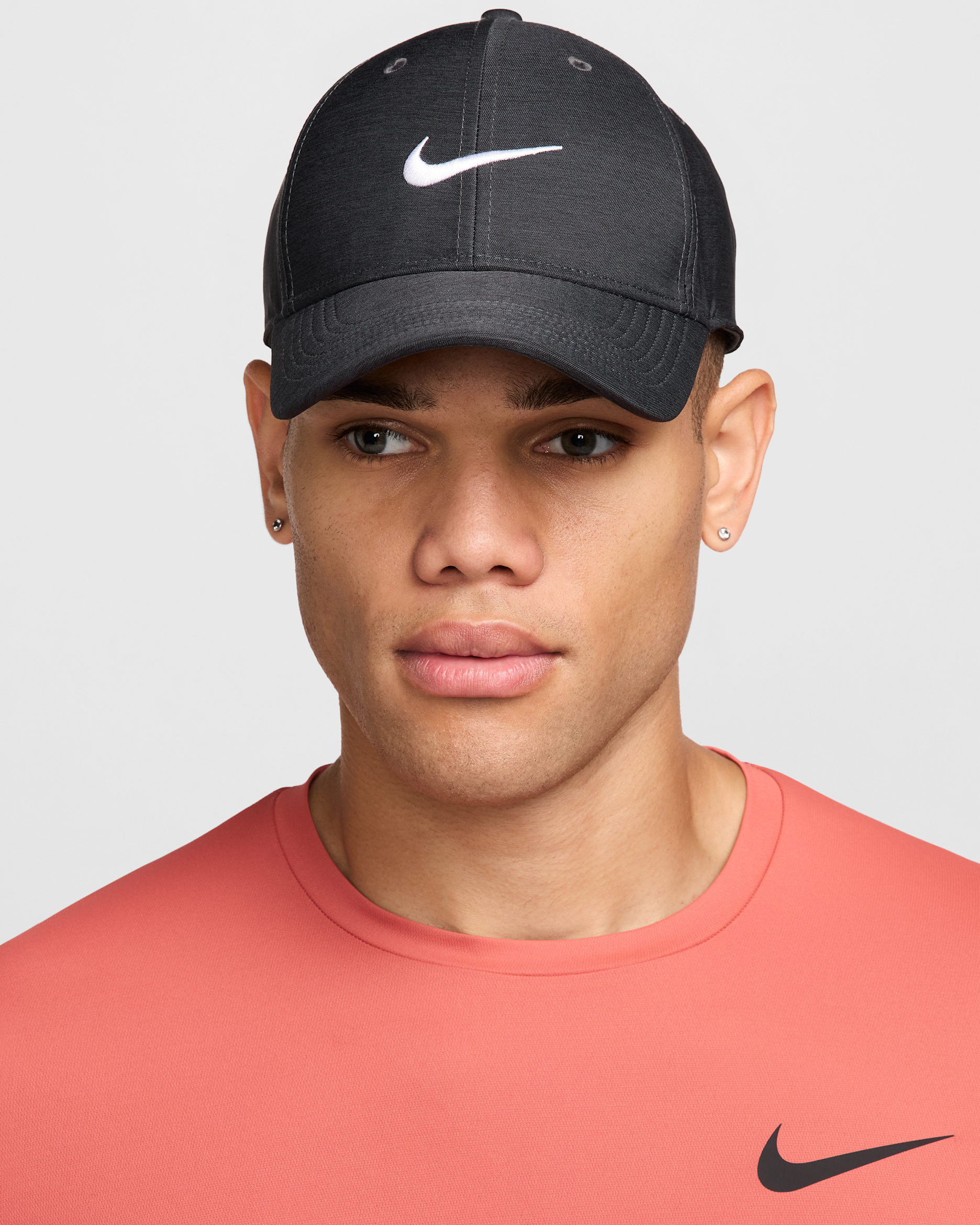 Nike Dri-FIT Club Structured Heathered Cap - Black/White