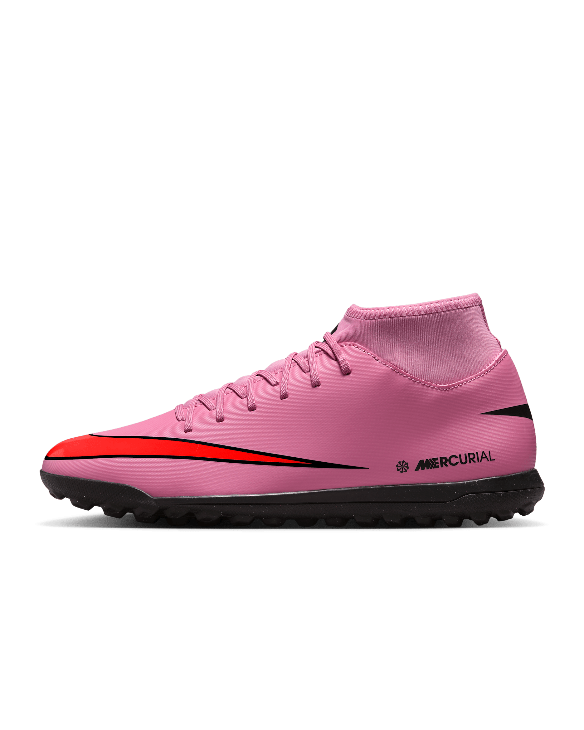 Fotbollssko Nike Mercurial Superfly 10 Club med högt skaft TF - Magic Flamingo/Total Crimson/Svart