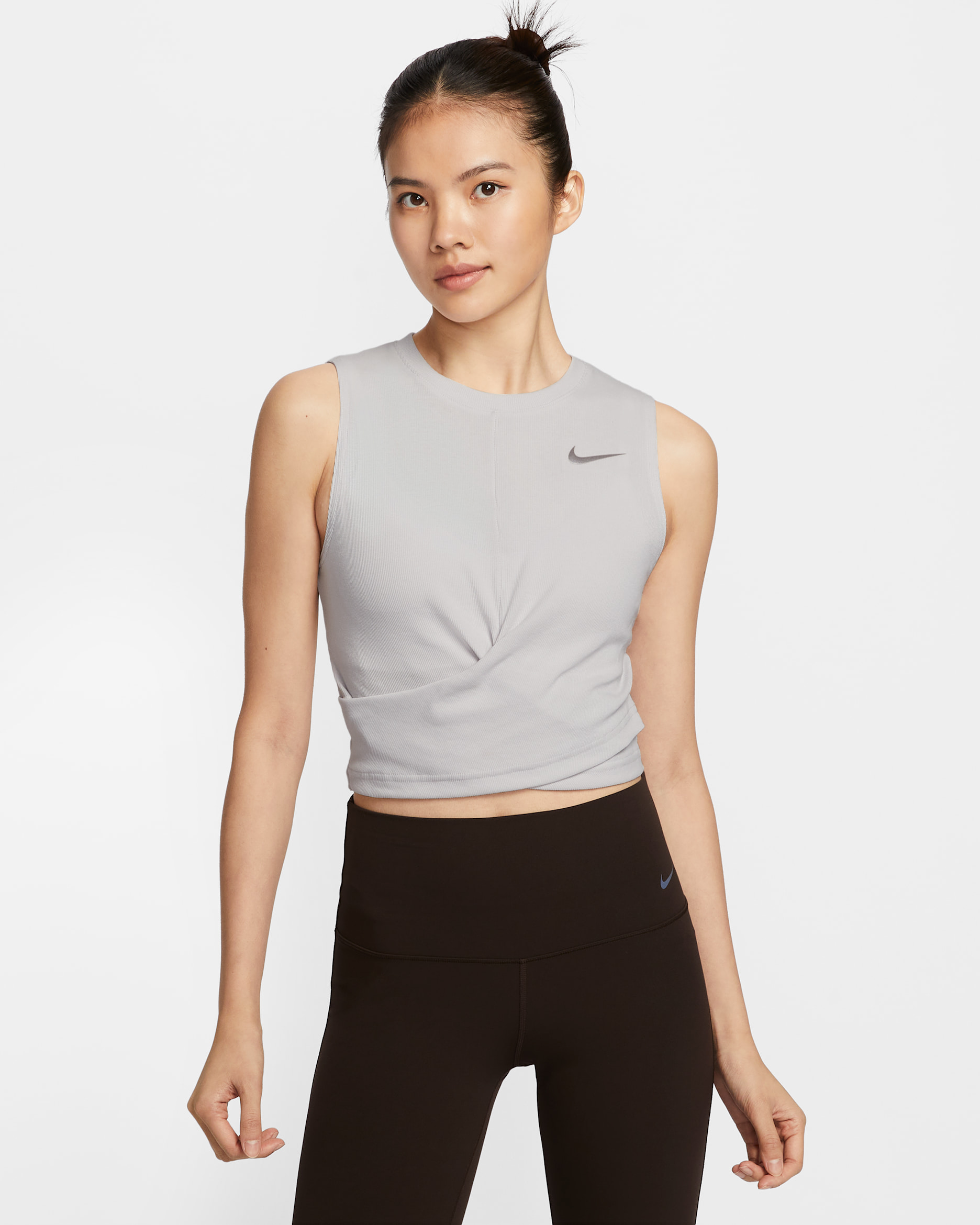 나이키 요가 여성 드라이 핏 탱크 - 배스트 그레이/배스트 그레이/배스트 그레이