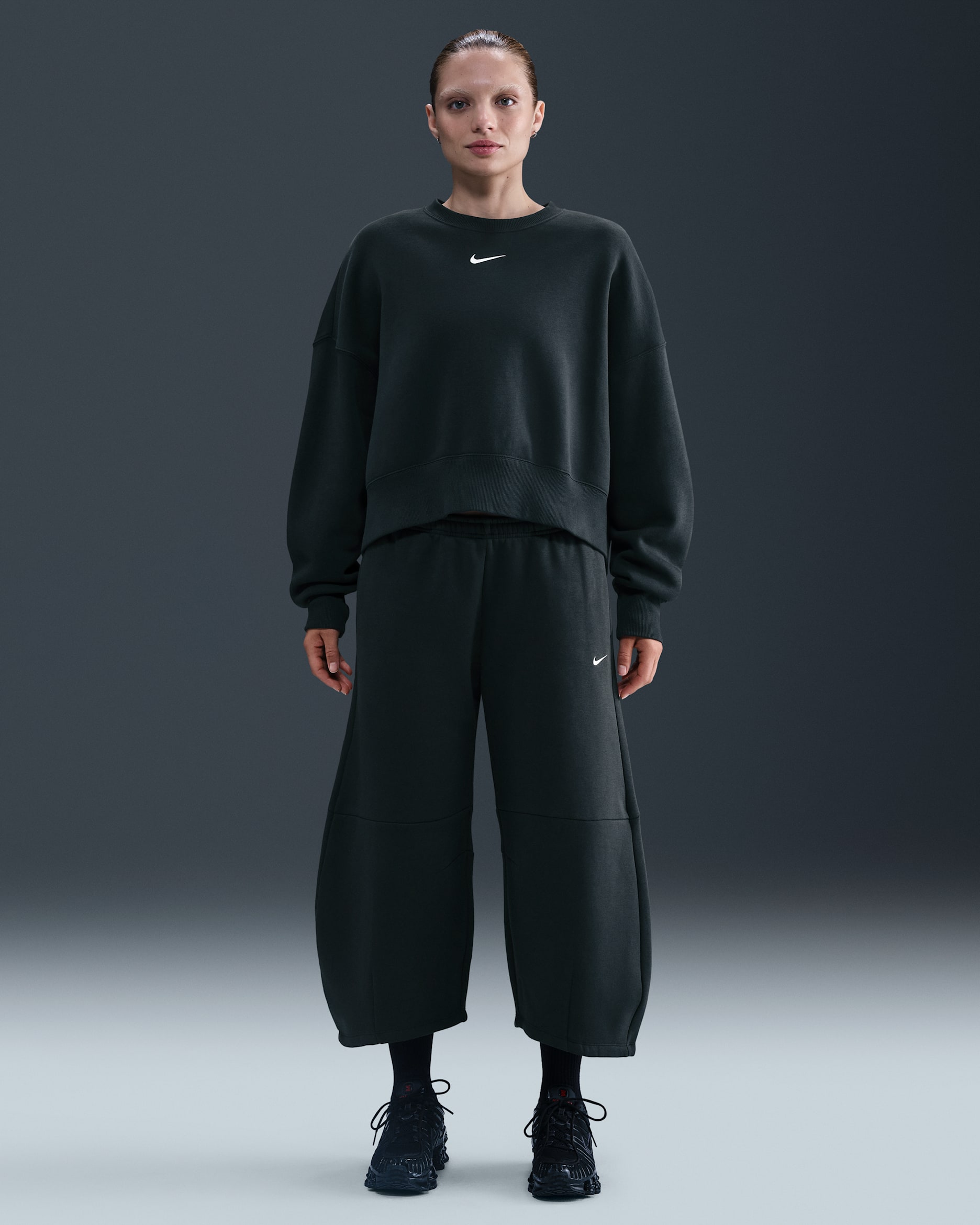 Nike Sportswear Phoenix Fleece Women's Loose Mid-Rise Barrel Pants - Seaweed/Sail