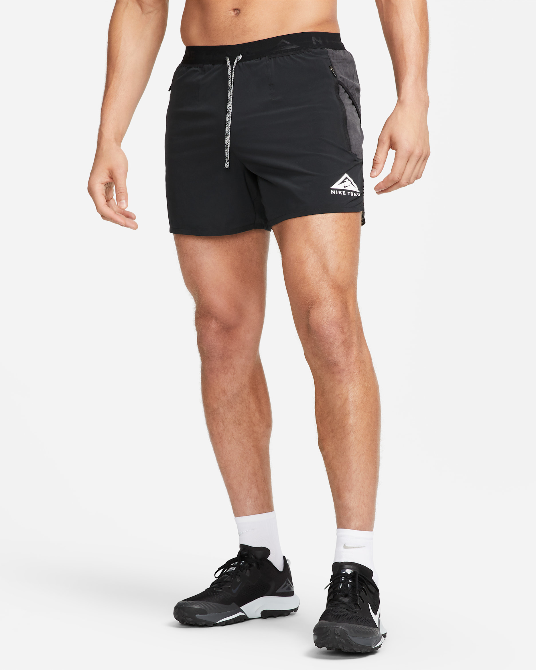 Nike Trail Second Sunrise Men's Dri-FIT 5" Brief-Lined Running Shorts - Black/Dark Smoke Grey/White