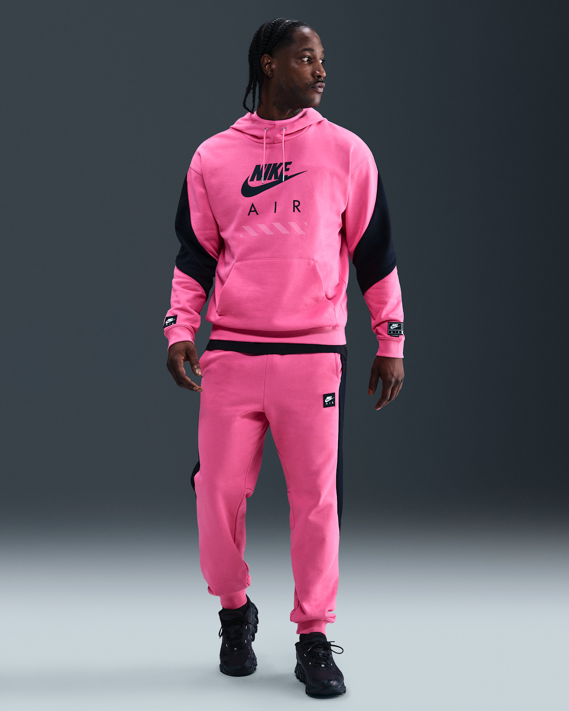 Joggers de tejido Fleece para hombre Nike Air - Rosa paleta/Negro/Negro