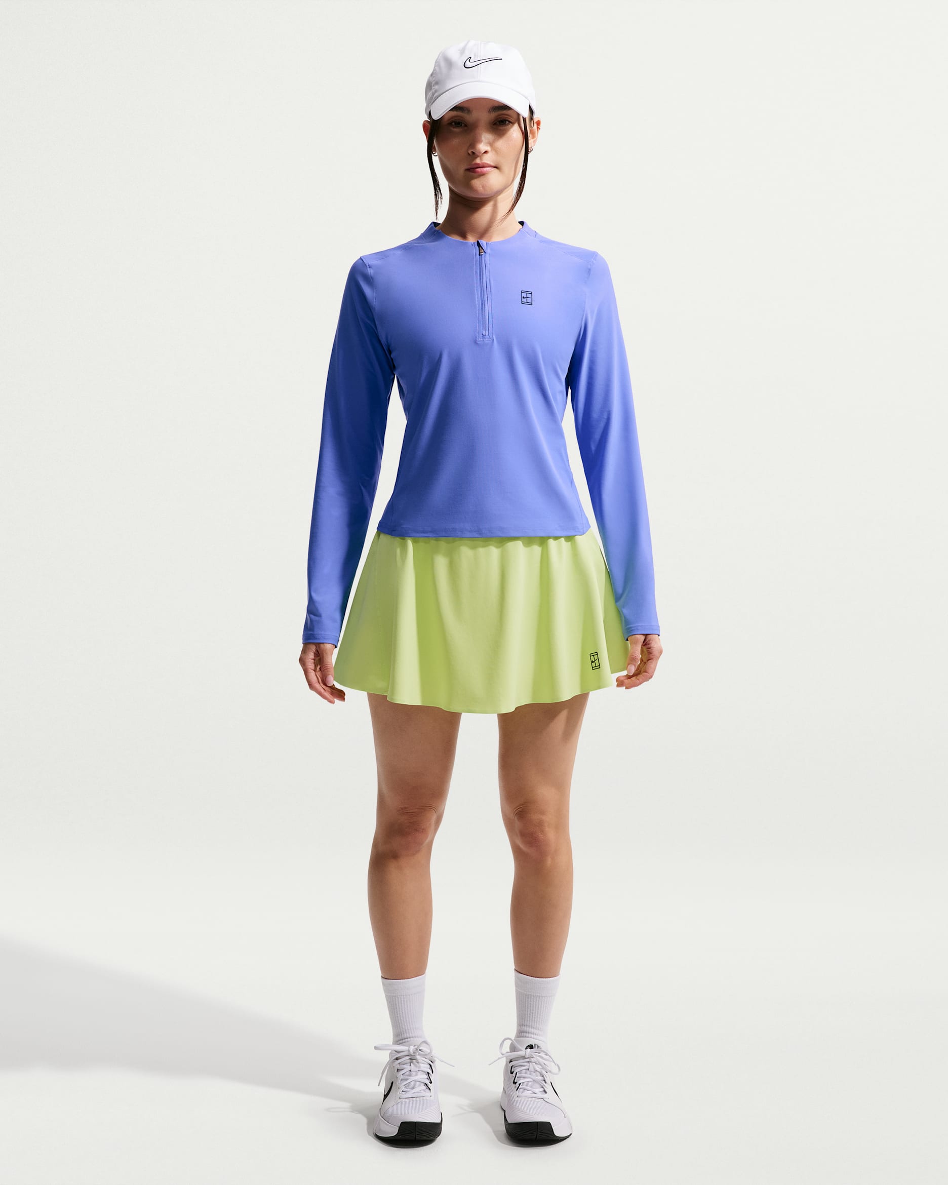 Falda de tenis Dri-FIT corta para mujer NikeCourt Advantage - Toque de limón claro/Toque de limón claro