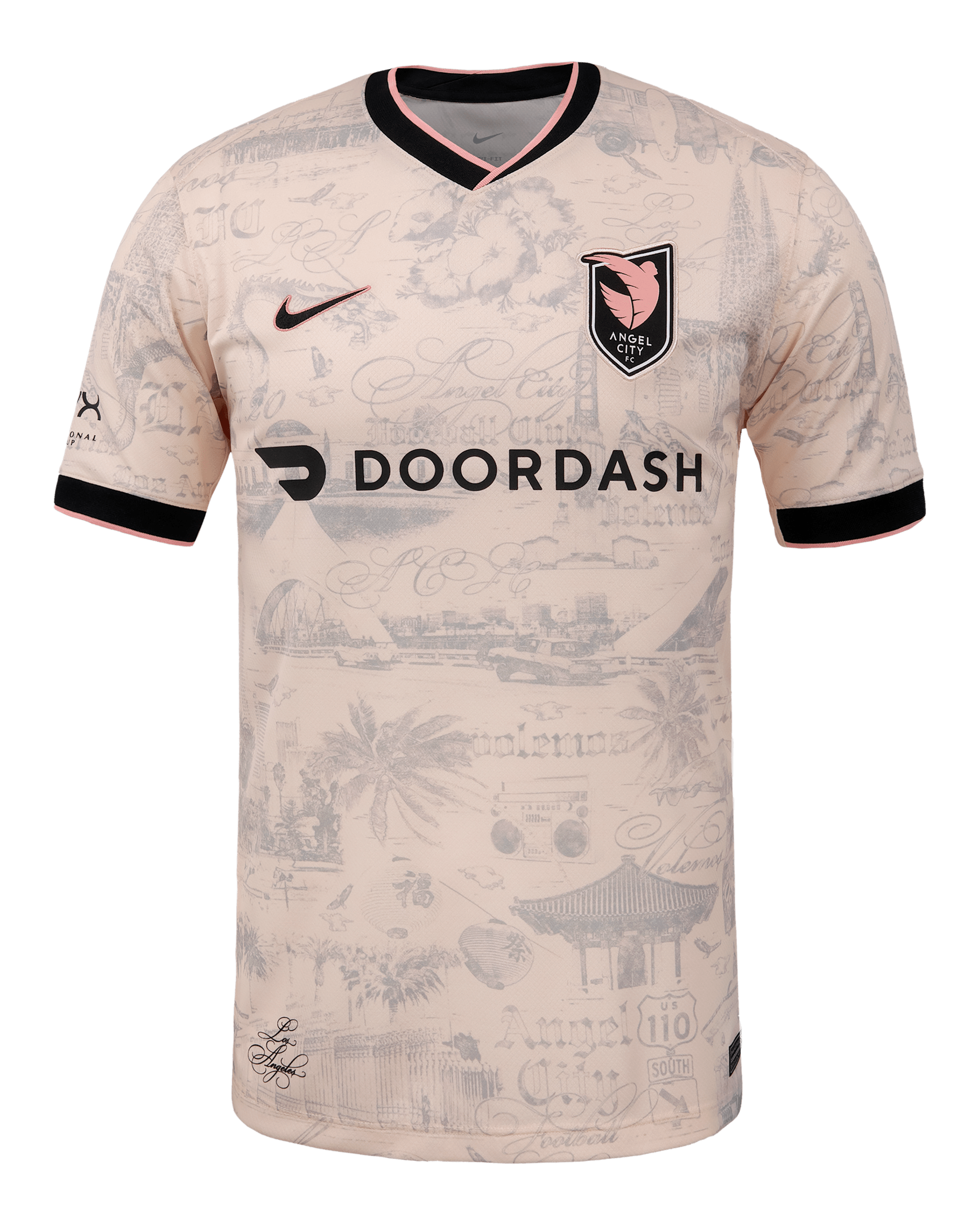 Jersey Nike Dri-FIT de la NWSL tipo réplica para hombre Christen Press Angel City FC visitante 2025 Stadium - Rosa suave claro/Gris atmósfera