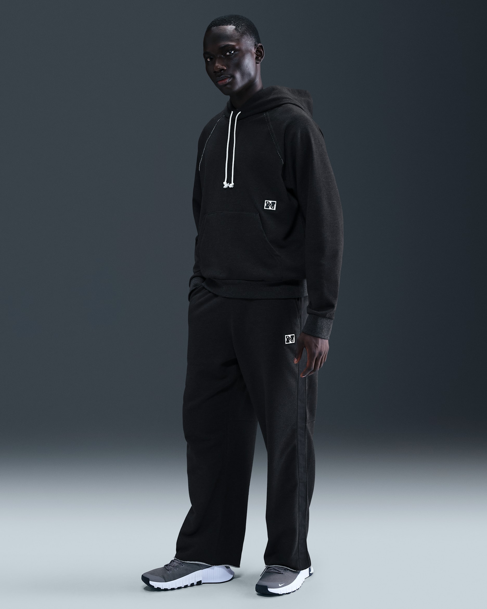 Ανδρικό φλις παντελόνι προπόνησης Dri-FIT Nike Gym Heritage - Μαύρο/Heather/Μαύρο/Μαύρο