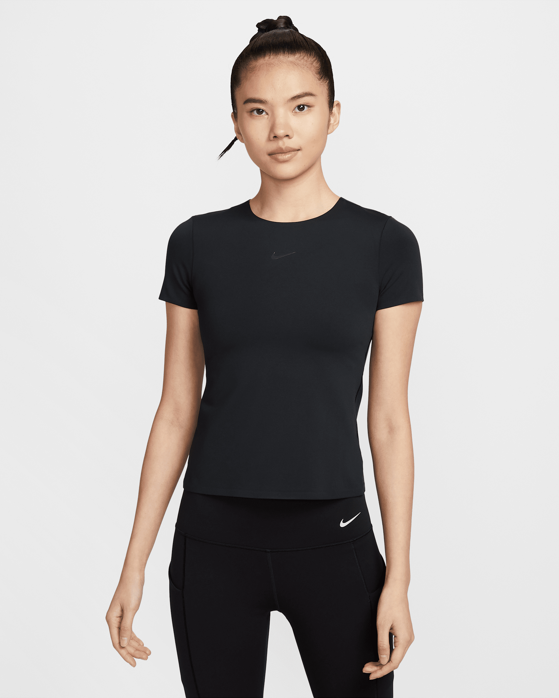 Nike Form Women's Short-Sleeve Top - Black/Smoke Grey/Dark Smoke Grey
