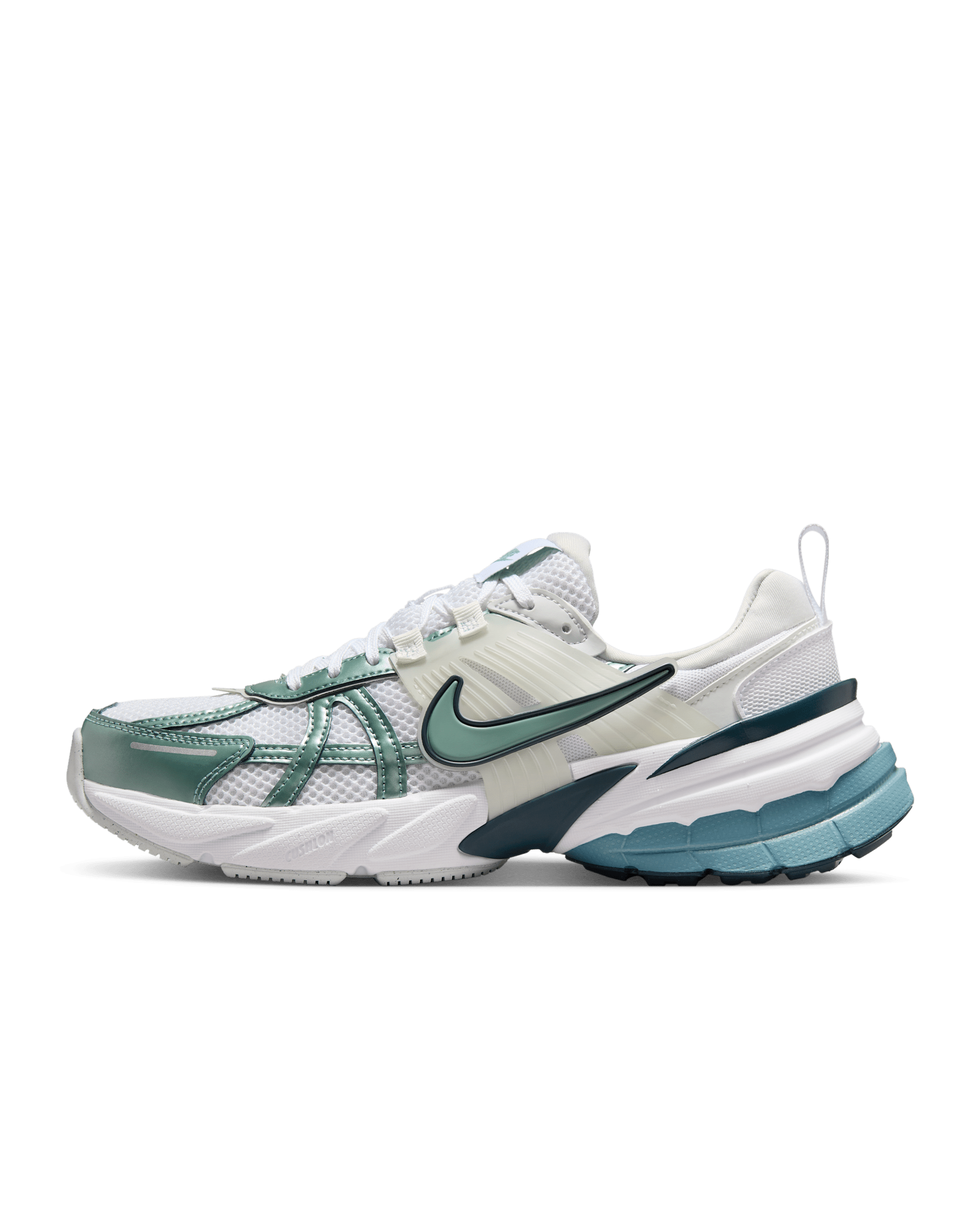 Tenis para mujer Nike V2K Run - Blanco/Azul humeante/Azul marino militar/Cañón