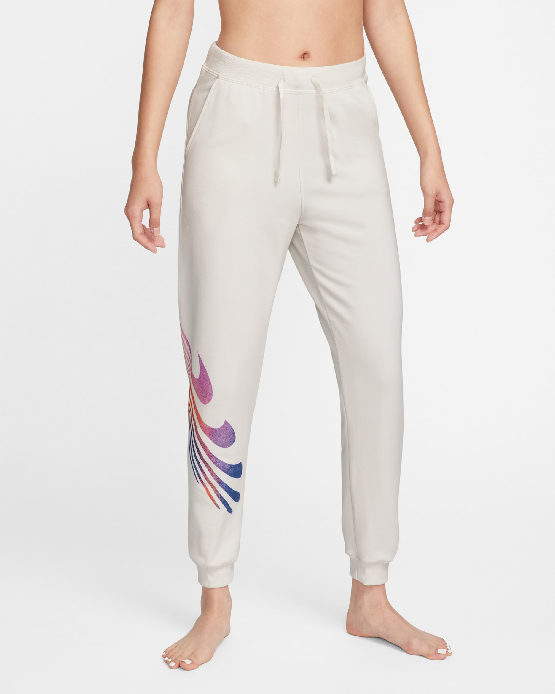 Nike Yoga Luxe A.I.R. Women's 7/8 High-Rise Fleece Joggers - Phantom/Off-Noir/Grey Fog