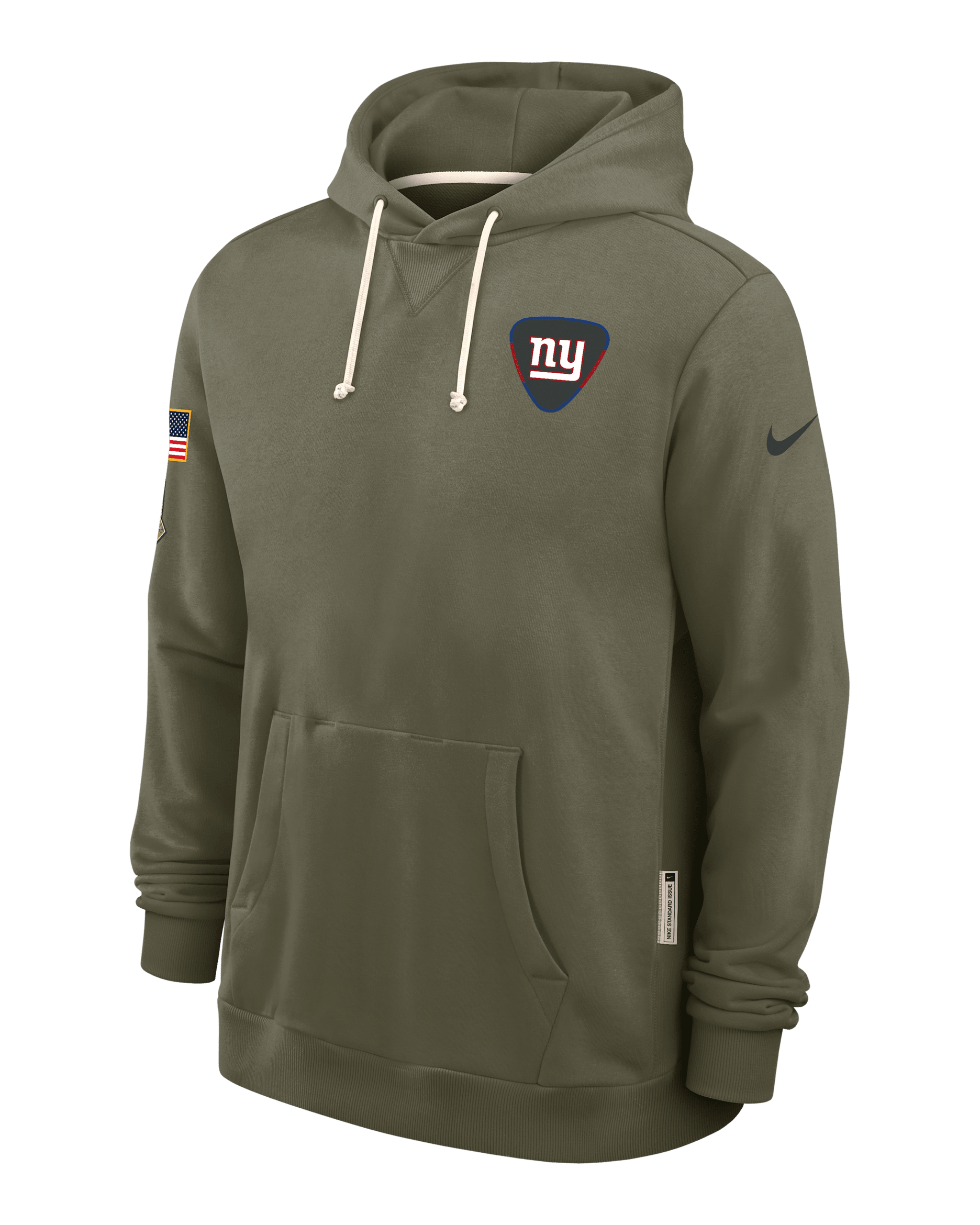 New York Giants Salute to Service Sideline Dominant Force Men's Nike Dri-FIT NFL Pullover Hoodie - Medium Olive