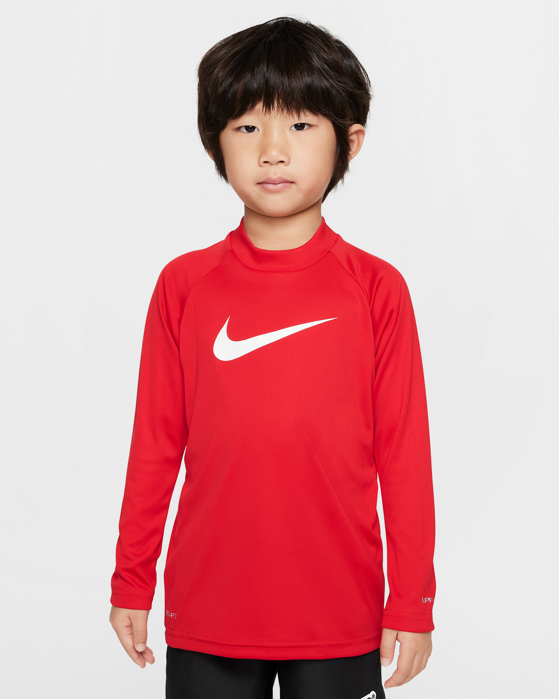 Playera de manga larga Hydroguard para niño talla pequeña Nike Swim - Azul universitario/Blanco