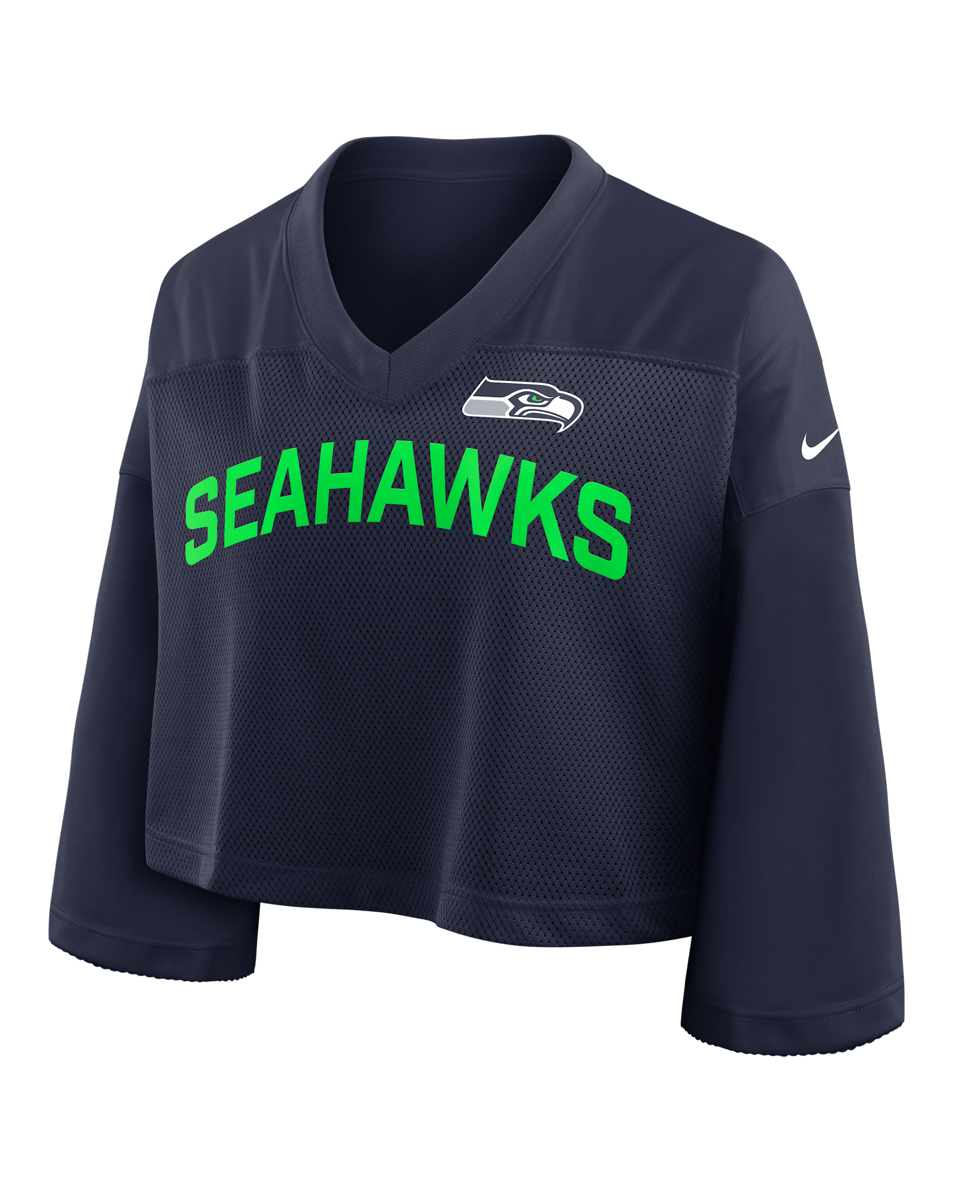 Seattle Seahawks Wide Receiver Jersey Fashion Women's Nike Dri-FIT NFL Cropped Top - Navy