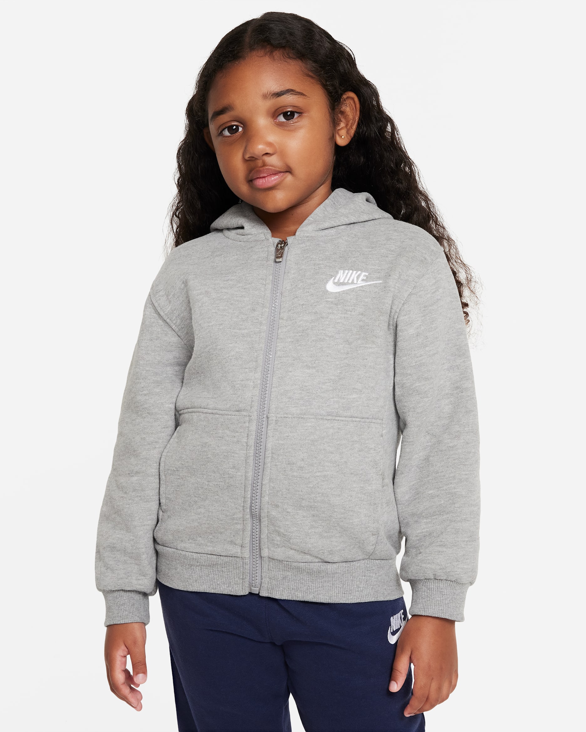 Sweat à capuche à zip Nike Sportswear Club Fleece pour enfant - Dark Grey Heather