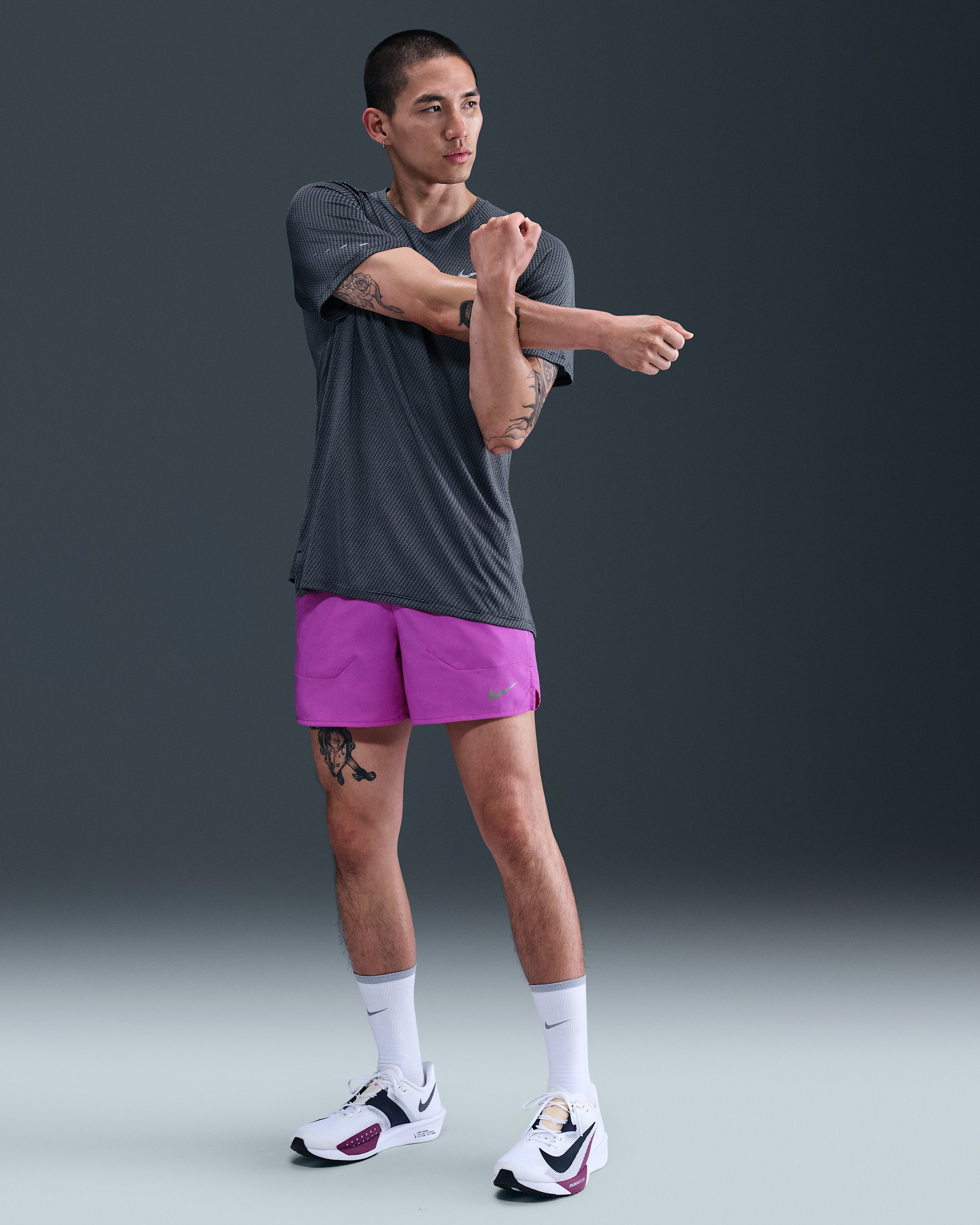 Nike Dri-FIT Stride Men's 13cm (approx.) Brief-Lined Running Shorts - Vivid Purple/Black