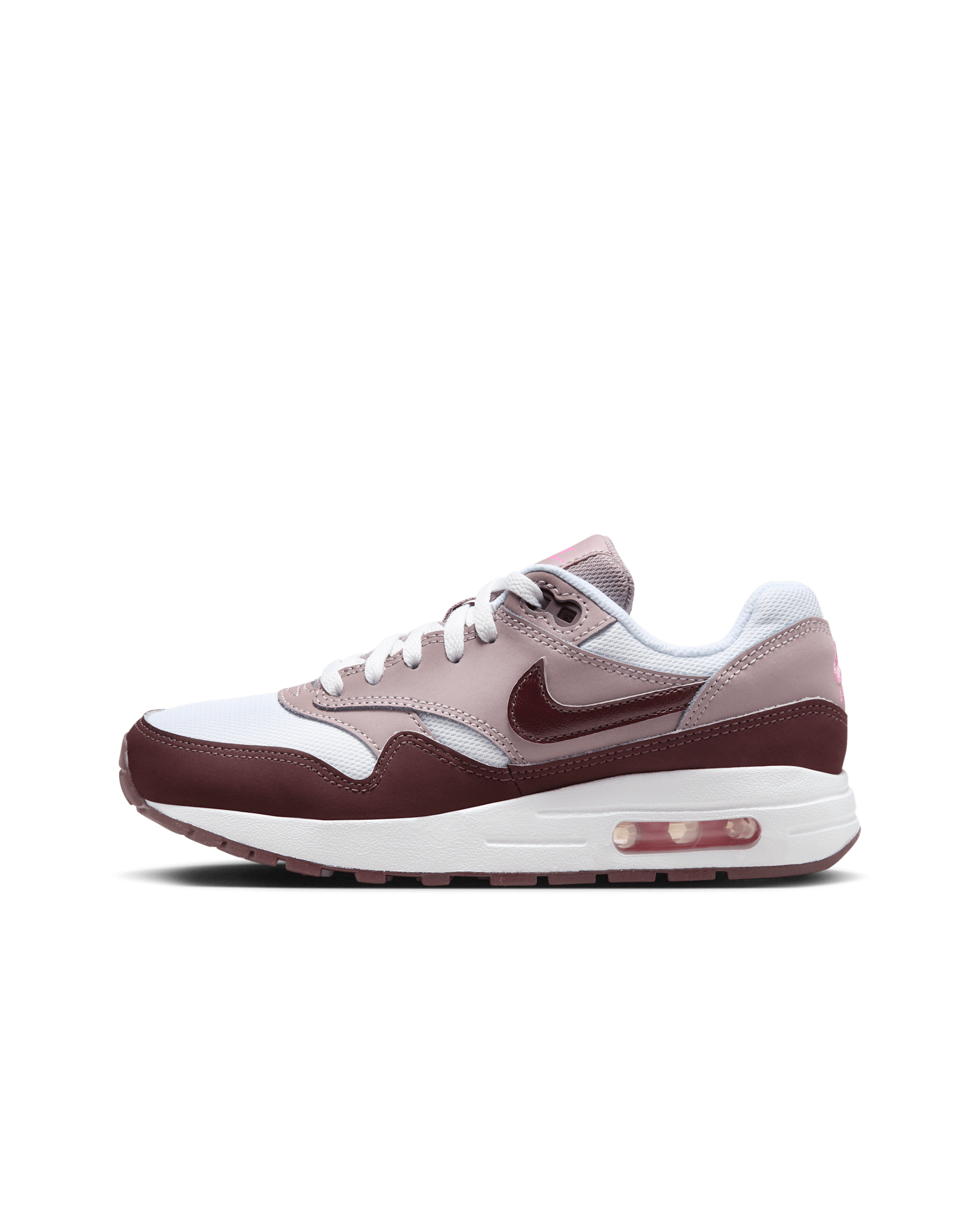 Air Max 1 大童鞋款 - 白色/Light Violet Ore/Playful Pink/Burgundy Crush