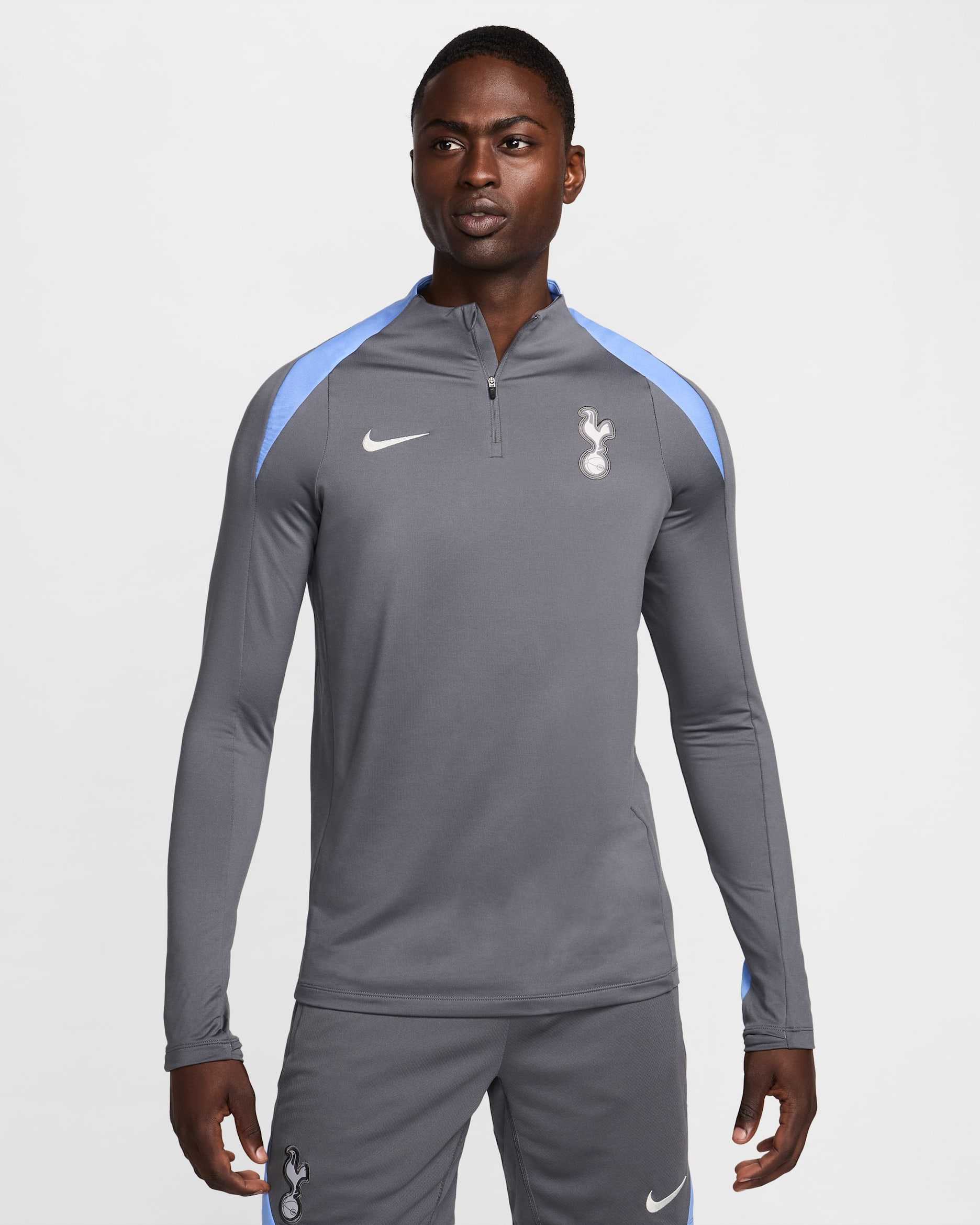 Tottenham Hotspur Strike Nike Dri-FIT-fodboldtræningstrøje til mænd - Dark Grey/Dark Grey/Polar/Grey Fog