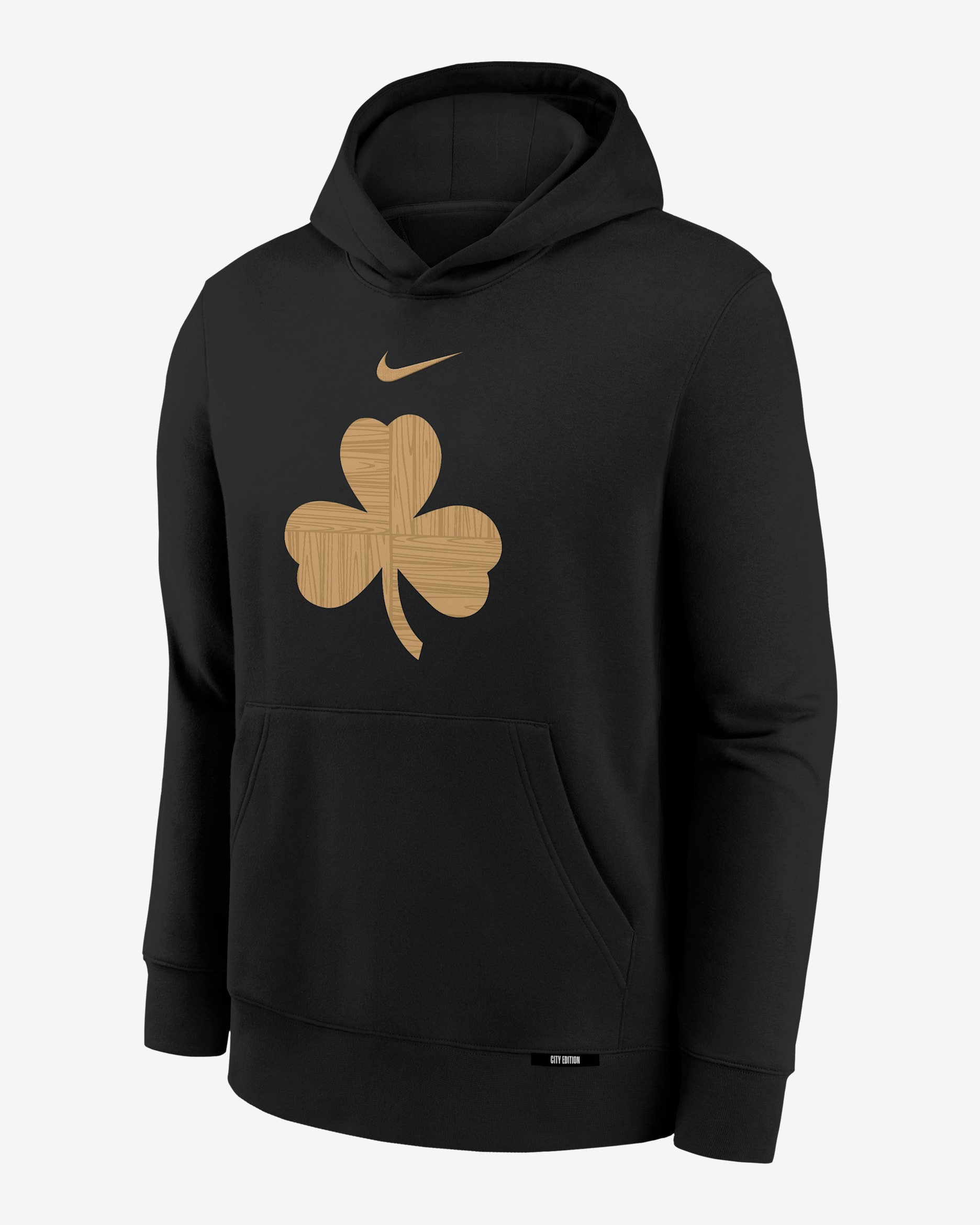 Sudadera con gorro de tejido Fleece para niños talla grande Boston Celtics Club Fleece City Edition - Negro