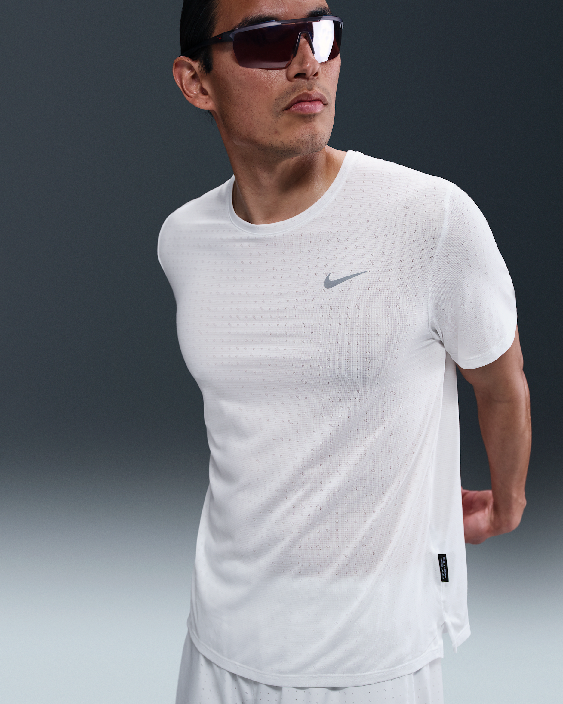 Haut de running Dri-FIT à manches courtes Nike Miler Breathe pour homme - Summit White
